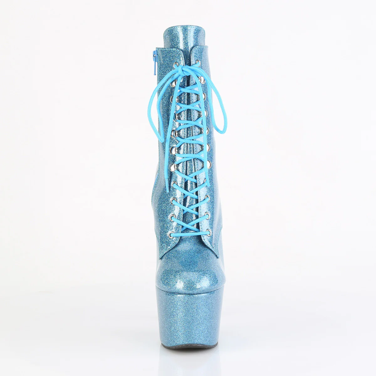 Baby Blue Glitter 7 Inch Exotic Dance Ankle Boots - Pleaser ADORE-1020GP - Image 2