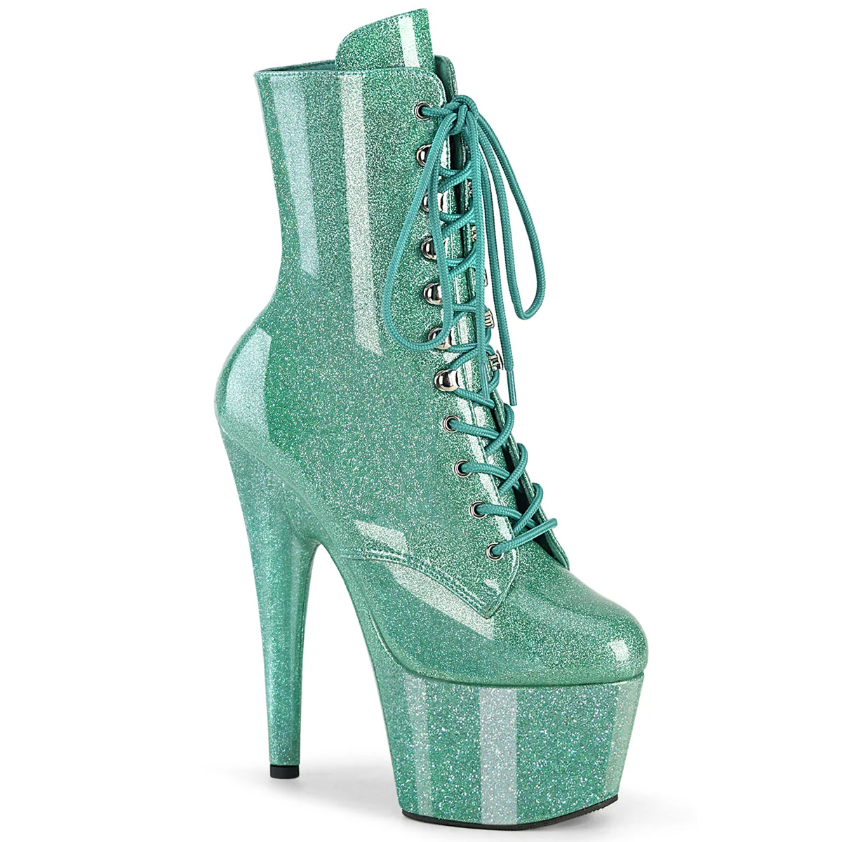 Aqua Glitter 7 Inch Pole Dancing Ankle Boots -  Pleaser ADORE-1020GP