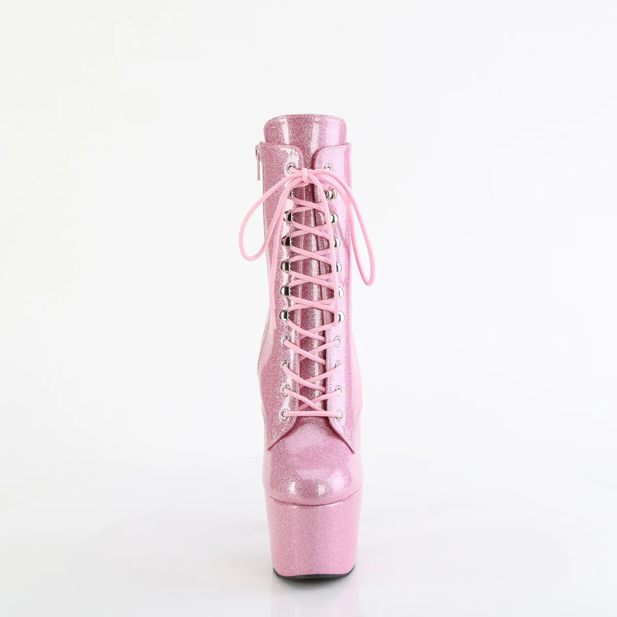 Baby Pink Glitter 7 Inch Fetish Platform Ankle Boots -  Pleaser ADORE-1020GP - Image 2