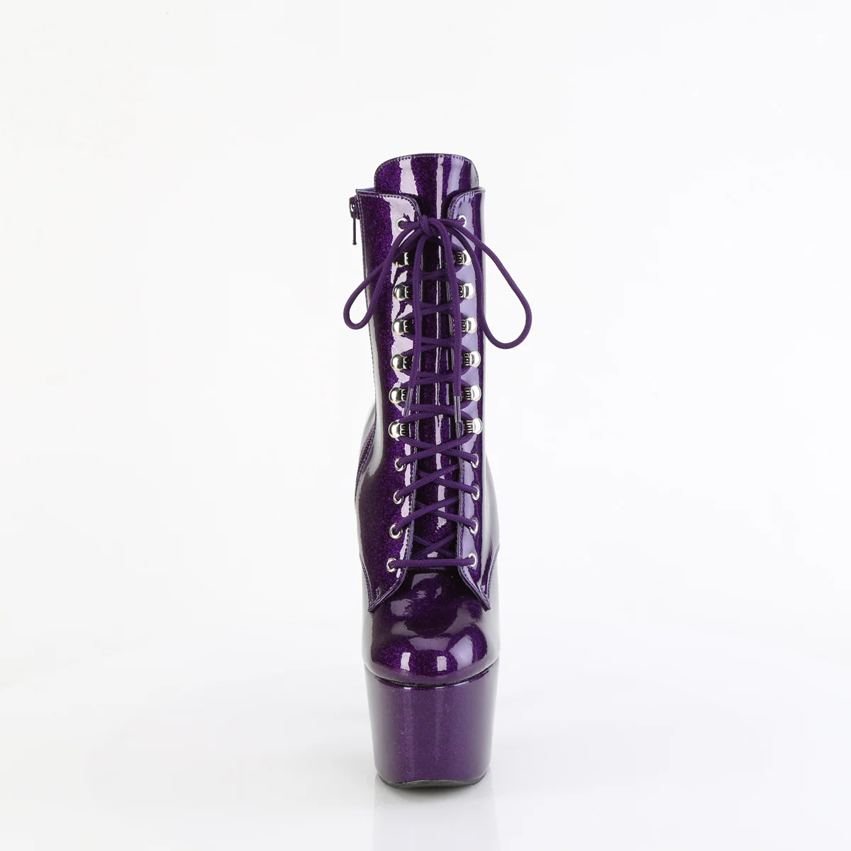 Purple Glitter 7 Inch Lap Dance Ankle Boots - Pleaser ADORE-1020GP - Image 2