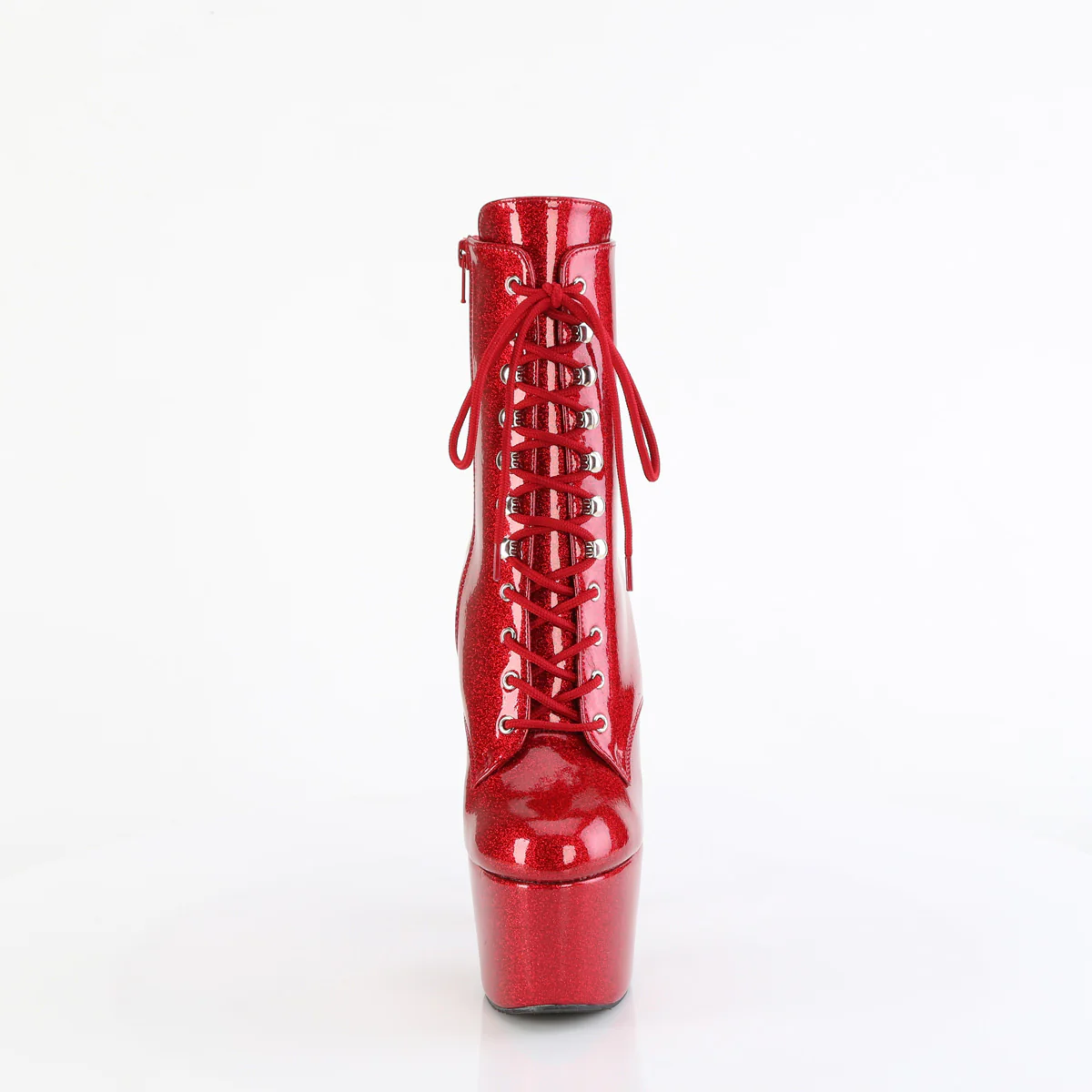 Red Glitter 7 Inch Glamour Ankle Boots - Pleaser ADORE-1020GP - Image 2