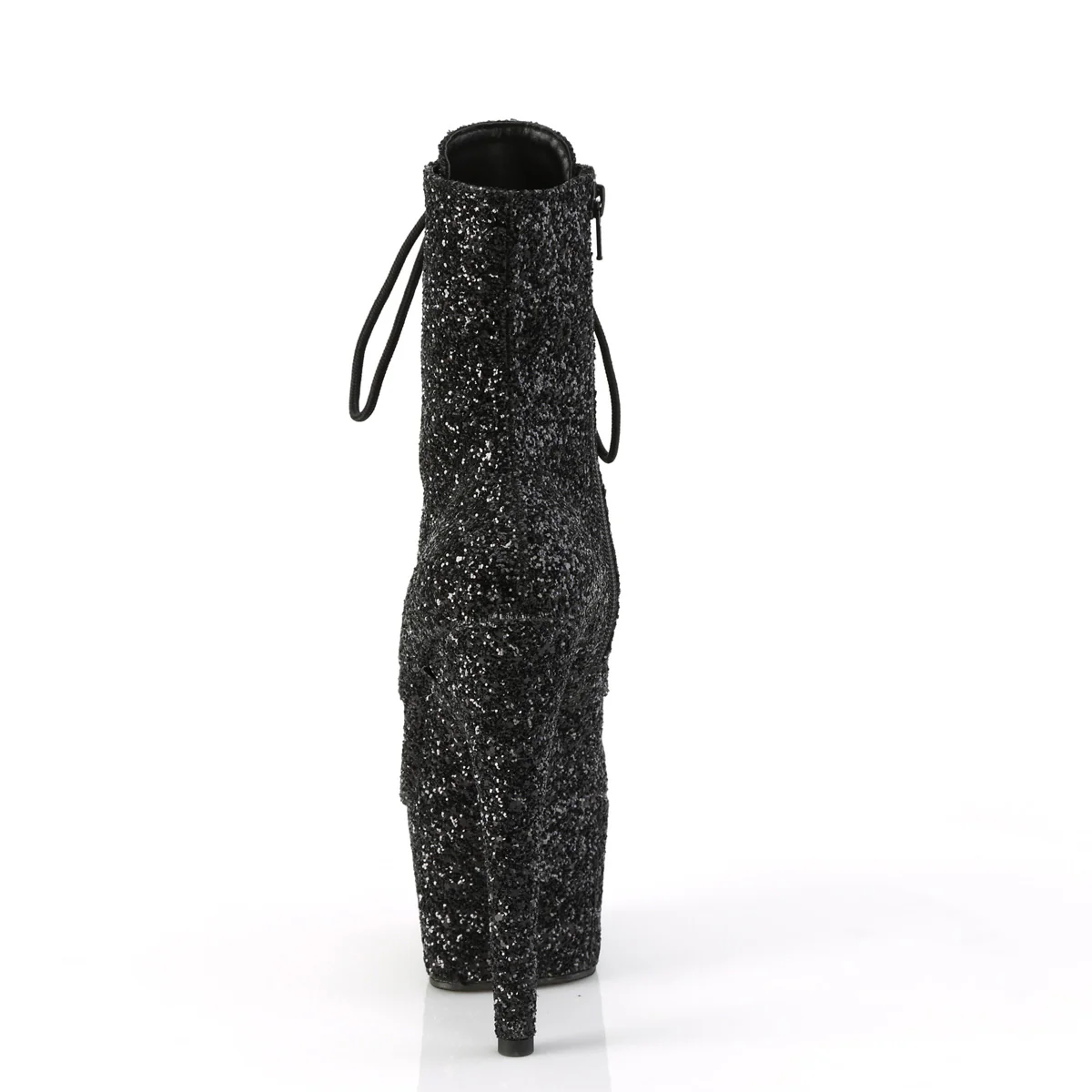 Black Glitter 7 Inch Lap Dance Ankle Boots - Pleaser ADORE-1020GWR - Image 4