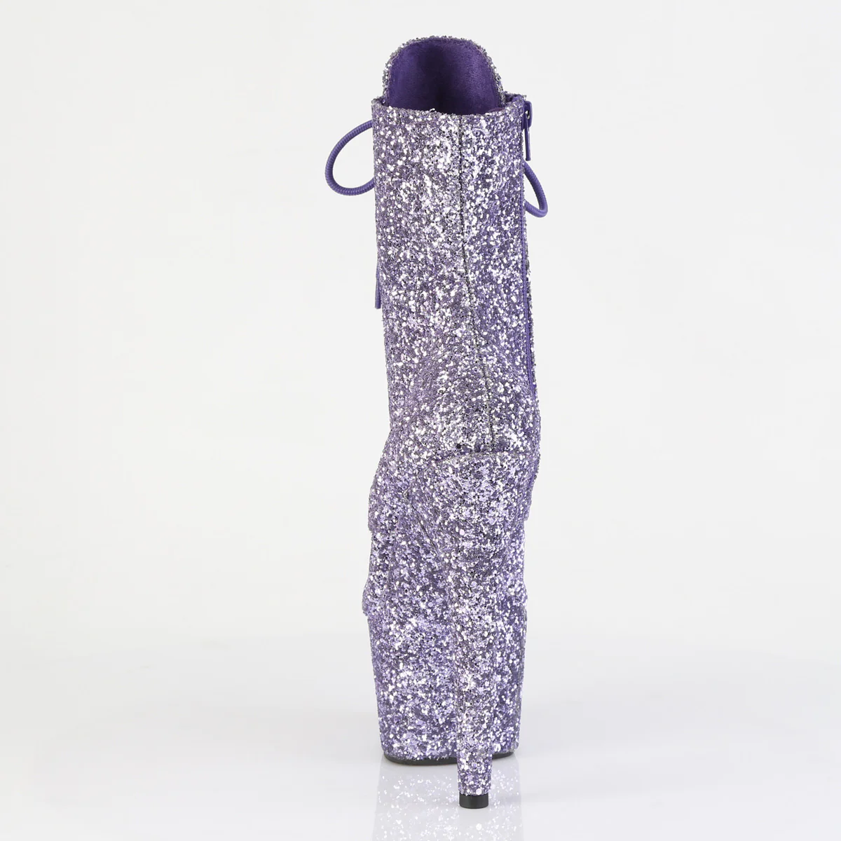 Lilac Glitter 7 Inch Pole Heels Ankle Boots - Pleaser ADORE-1020GWR - Image 4