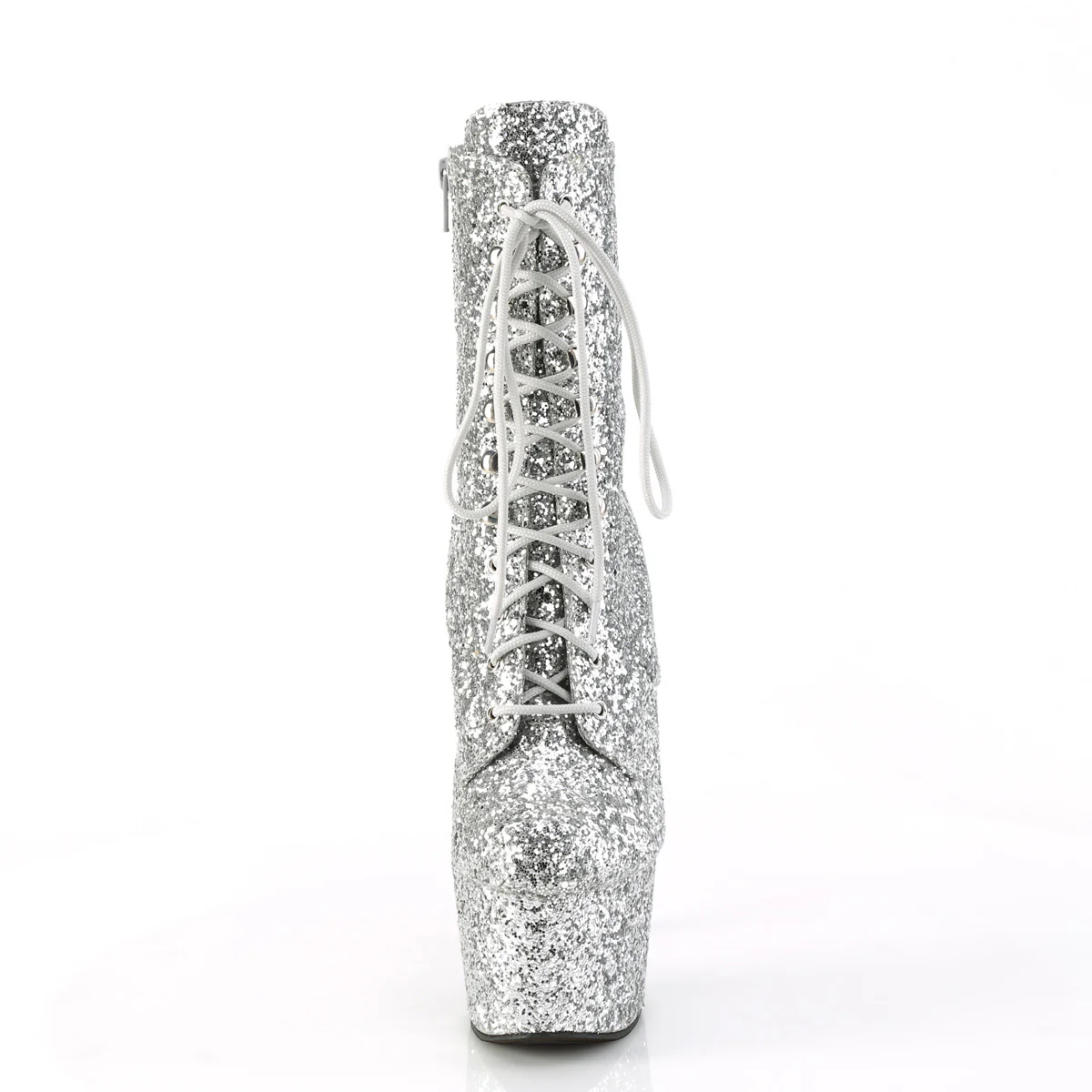 Silver 7 Inch Exotic Dancer Ankle Boots - Pleaser ADORE-1020GWR - Image 2