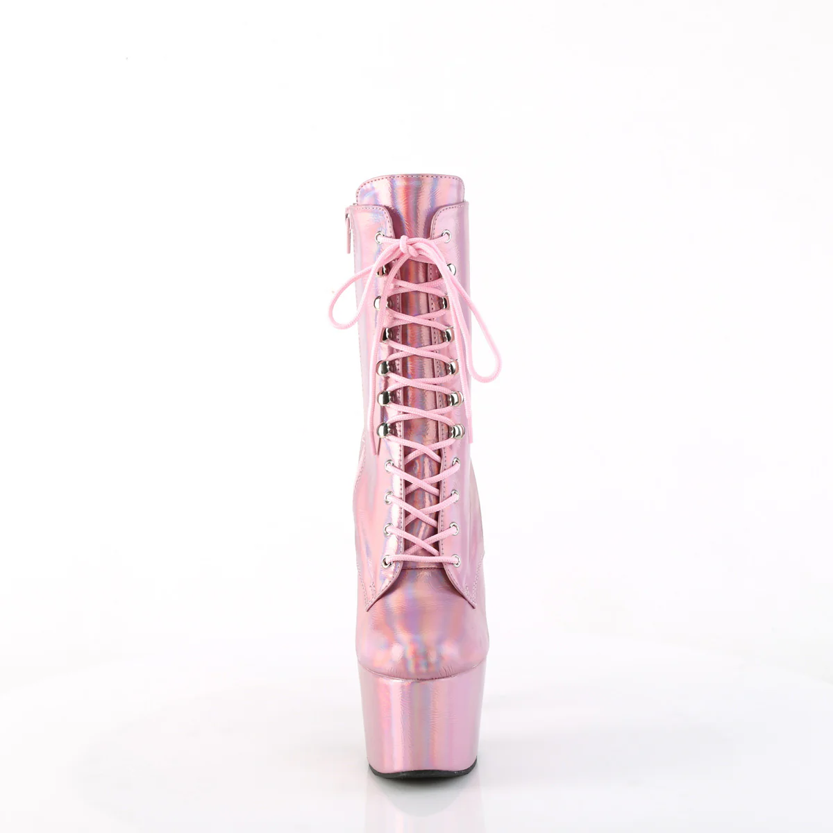 Baby Pink Holo 7 Inch Platform Dancer Ankle Boots - Pleaser ADORE-1020HG - Image 2
