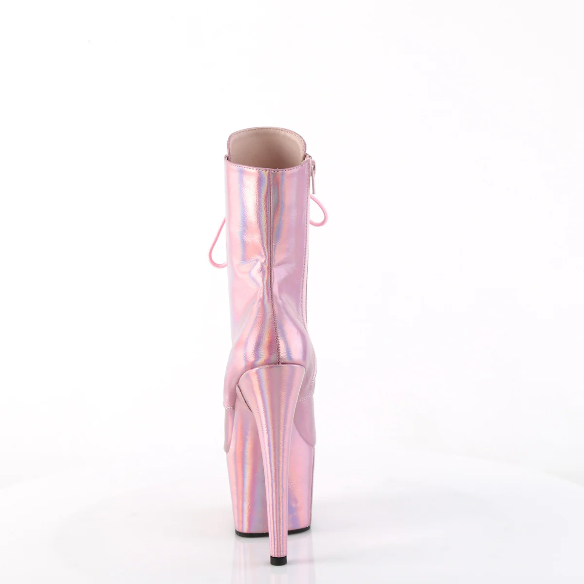 Baby Pink Holo 7 Inch Platform Dancer Ankle Boots - Pleaser ADORE-1020HG - Image 4