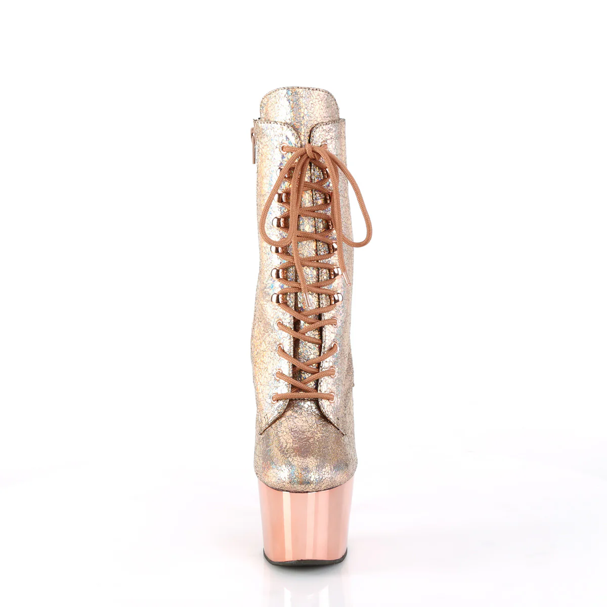 Rose Gold 7 Inch Lap Dance Ankle Boots - Pleaser ADORE-1020HM - Image 2