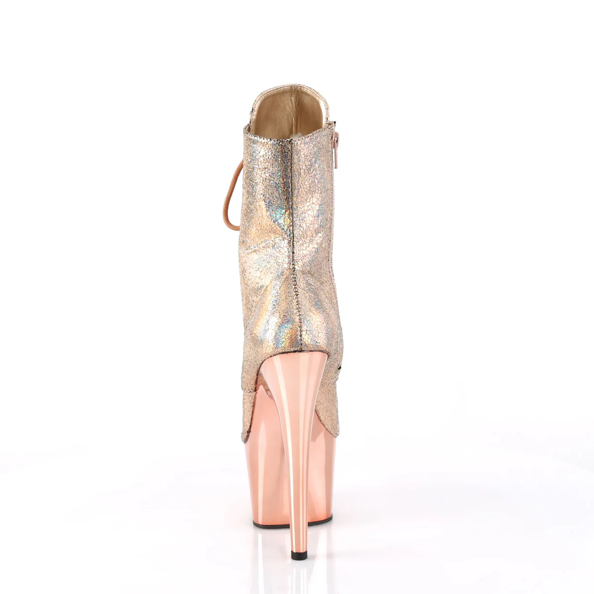 Rose Gold 7 Inch Lap Dance Ankle Boots - Pleaser ADORE-1020HM - Image 4