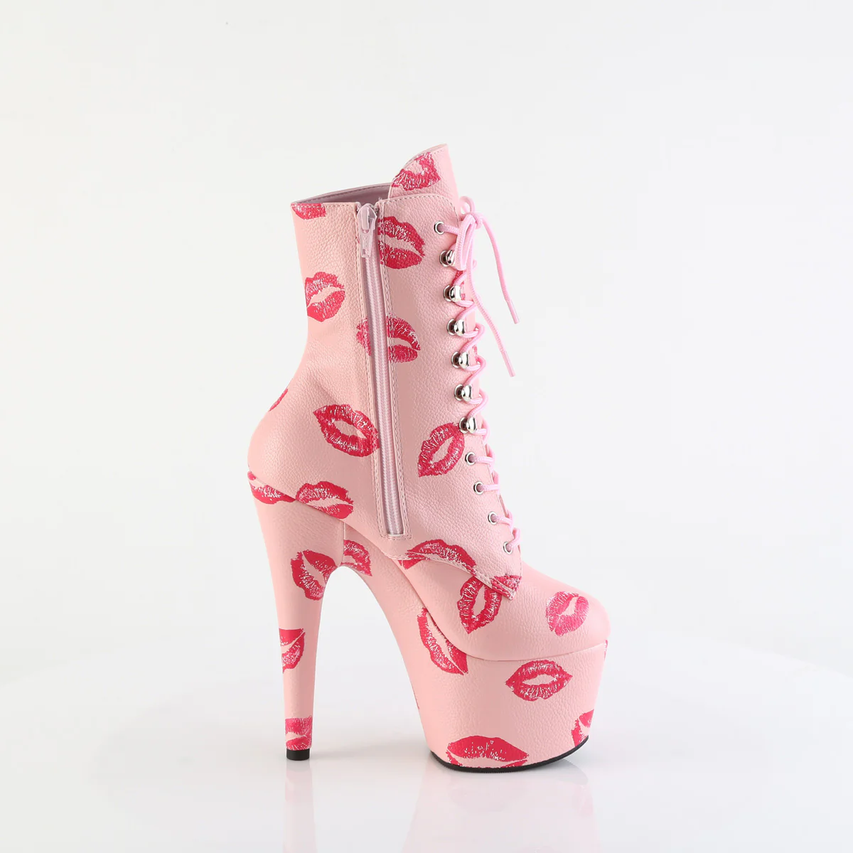 Baby Pink 7 Inch Pole Dance Ankle Boots - Pleaser ADORE-1020KISSES - Image 5
