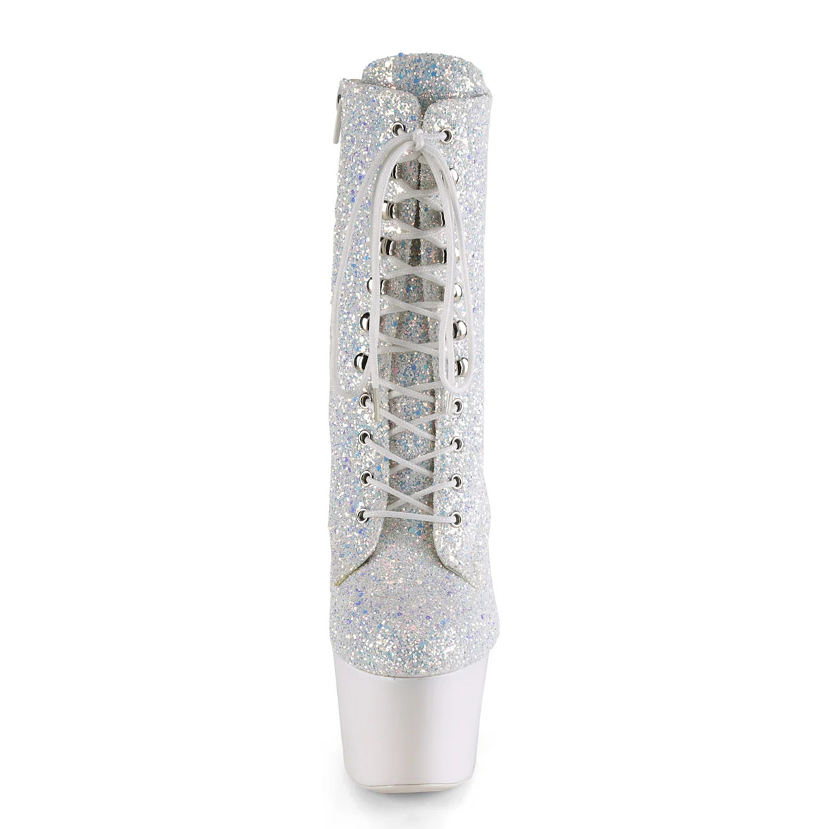 Neon White 7 Inch Pole Dance Ankle Boots - Pleaser ADORE-1020LG - Image 2