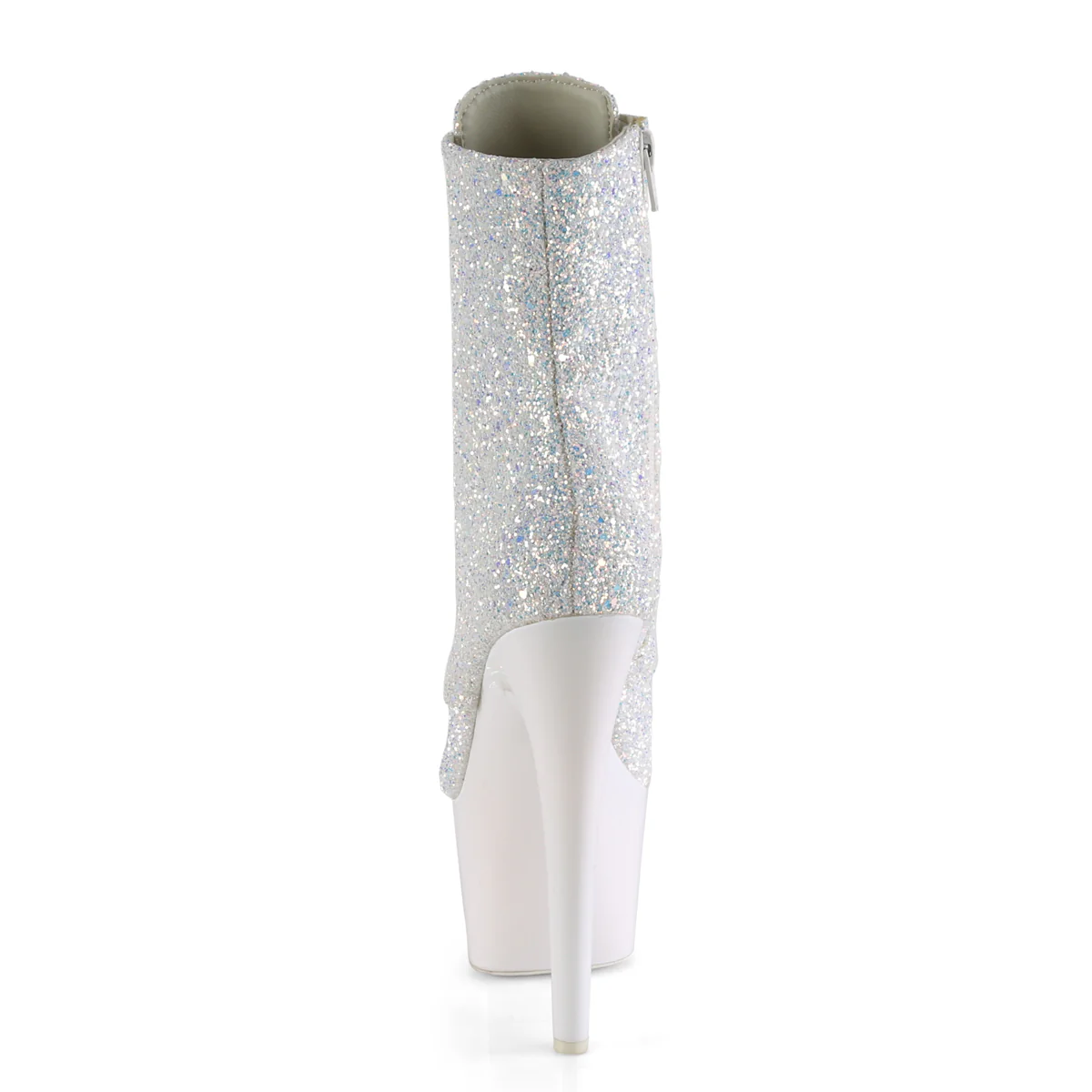 Neon White 7 Inch Pole Dance Ankle Boots - Pleaser ADORE-1020LG - Image 4