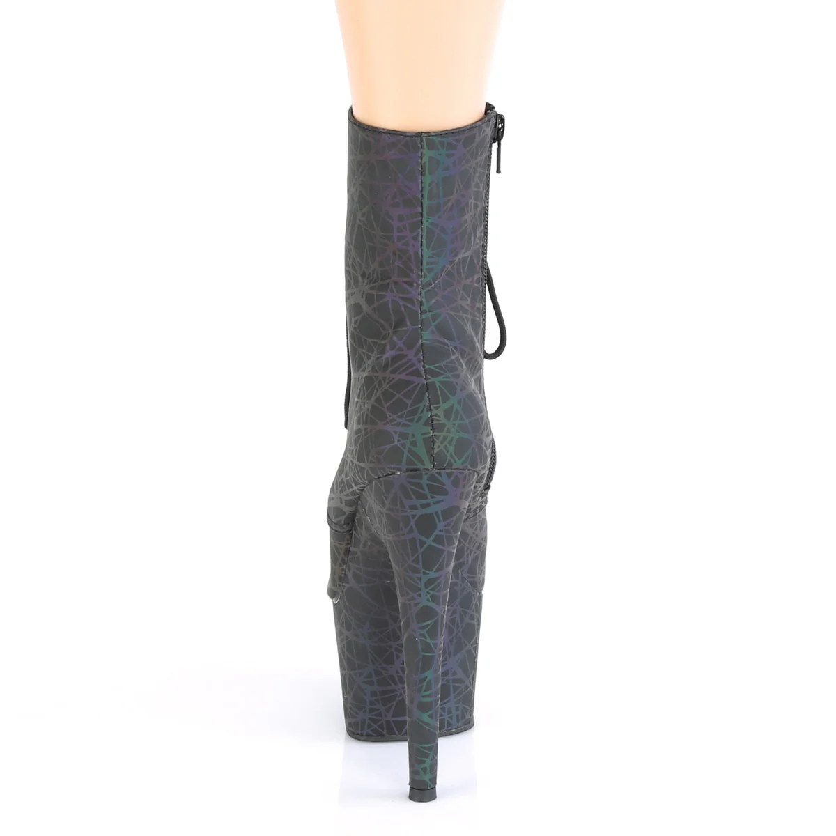 Green-Purple 7 Inch Reflective Ankle Boots -  Pleaser ADORE-1020REFL - Image 4