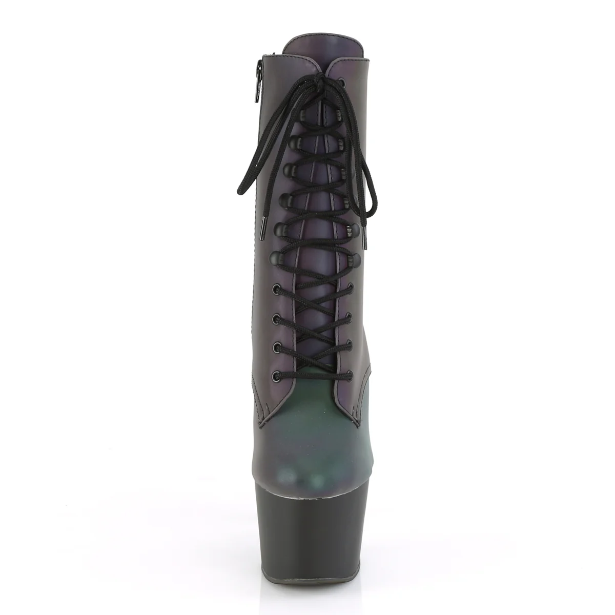 Green Multi Reflective 7 Inch Fetish Platform Ankle Boots -  Pleaser ADORE-1020REFL - Image 2