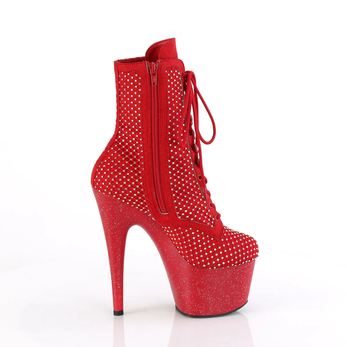 Red 7 Inch Pole Dance Ankle Boots - Pleaser ADORE-1020RM - Image 10