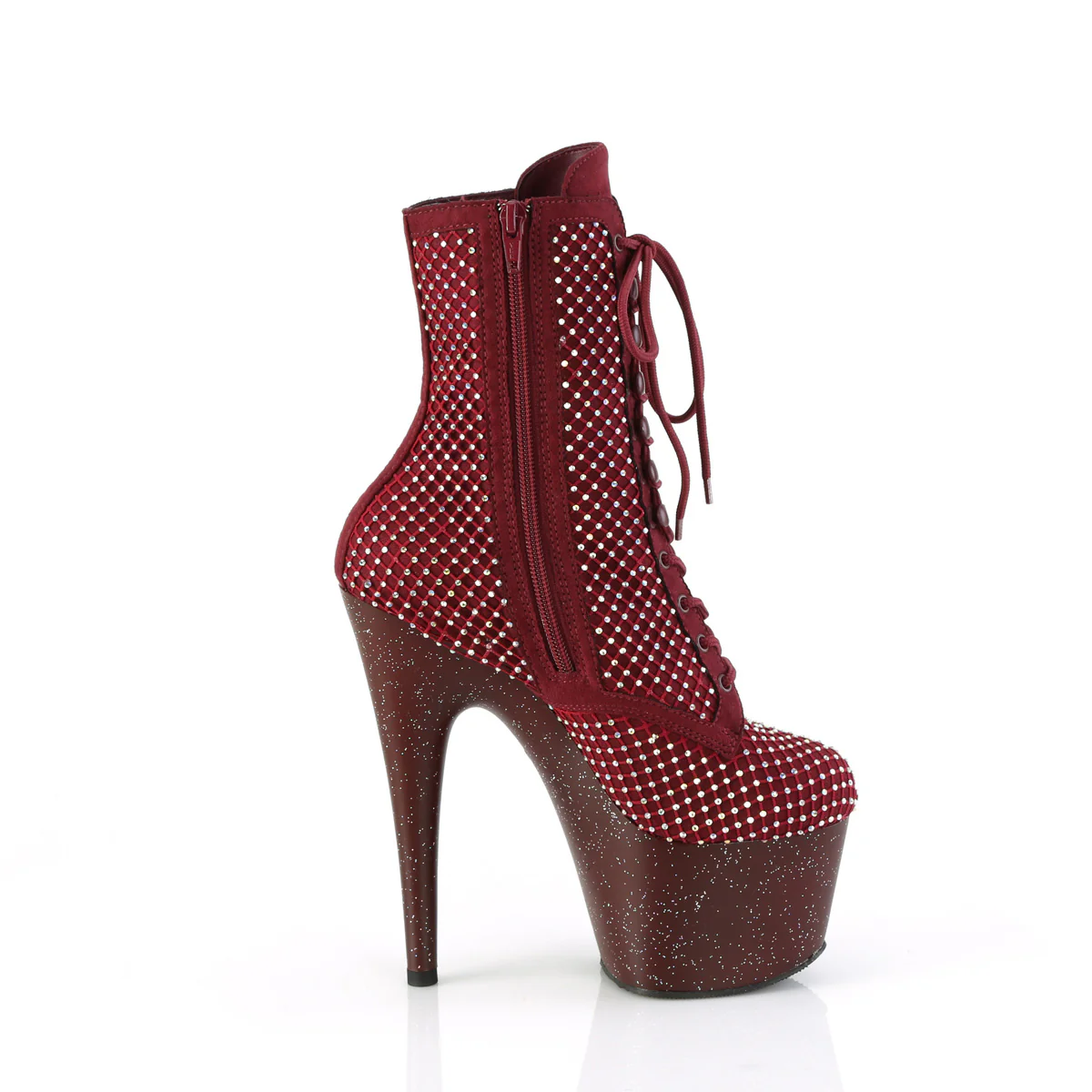 Red 7 Inch Pole Dance Ankle Boots - Pleaser ADORE-1020RM - Image 5