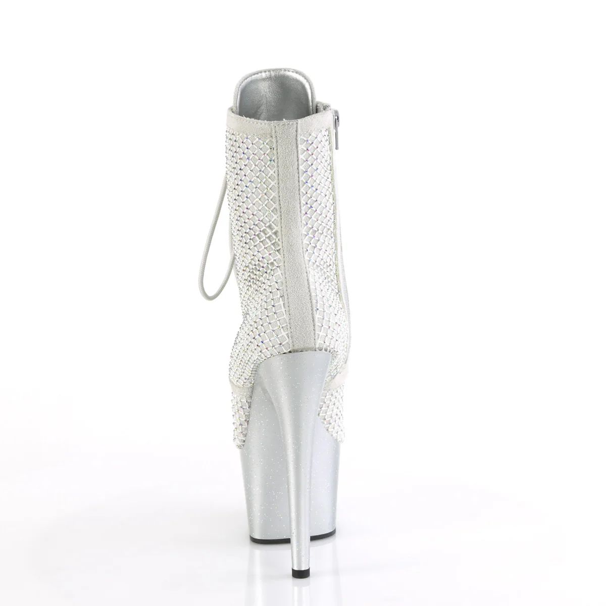 Silver 7 Inch Glamour Ankle Boots - Pleaser ADORE-1020RM - Image 4