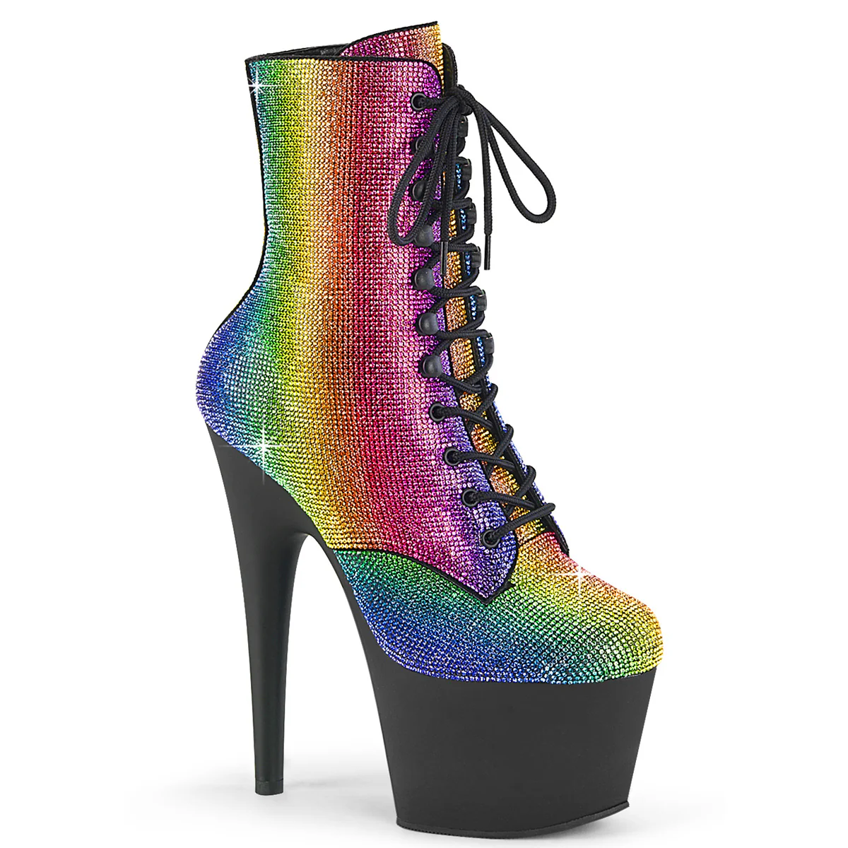 Rainbow 7 Inch Pole Dancer Ankle Boots - Pleaser ADORE-1020RS