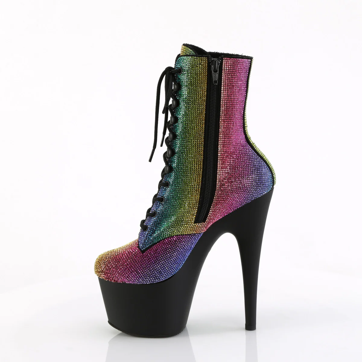 Rainbow 7 Inch Pole Dancer Ankle Boots - Pleaser ADORE-1020RS - Image 3