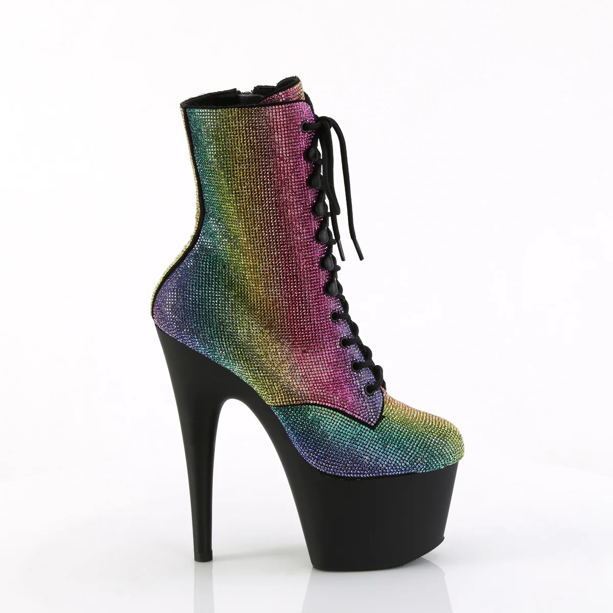 Rainbow 7 Inch Pole Dancer Ankle Boots - Pleaser ADORE-1020RS - Image 5