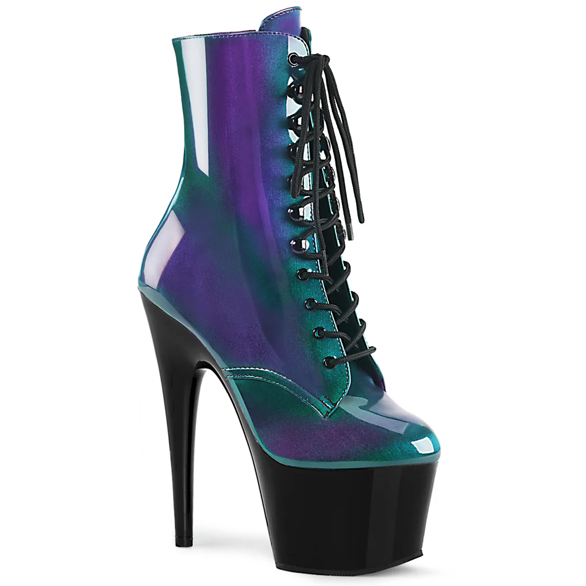 Purple Green 7 Inch Pole Dancing Ankle Boots - Pleaser ADORE-1020SHG - Image 6