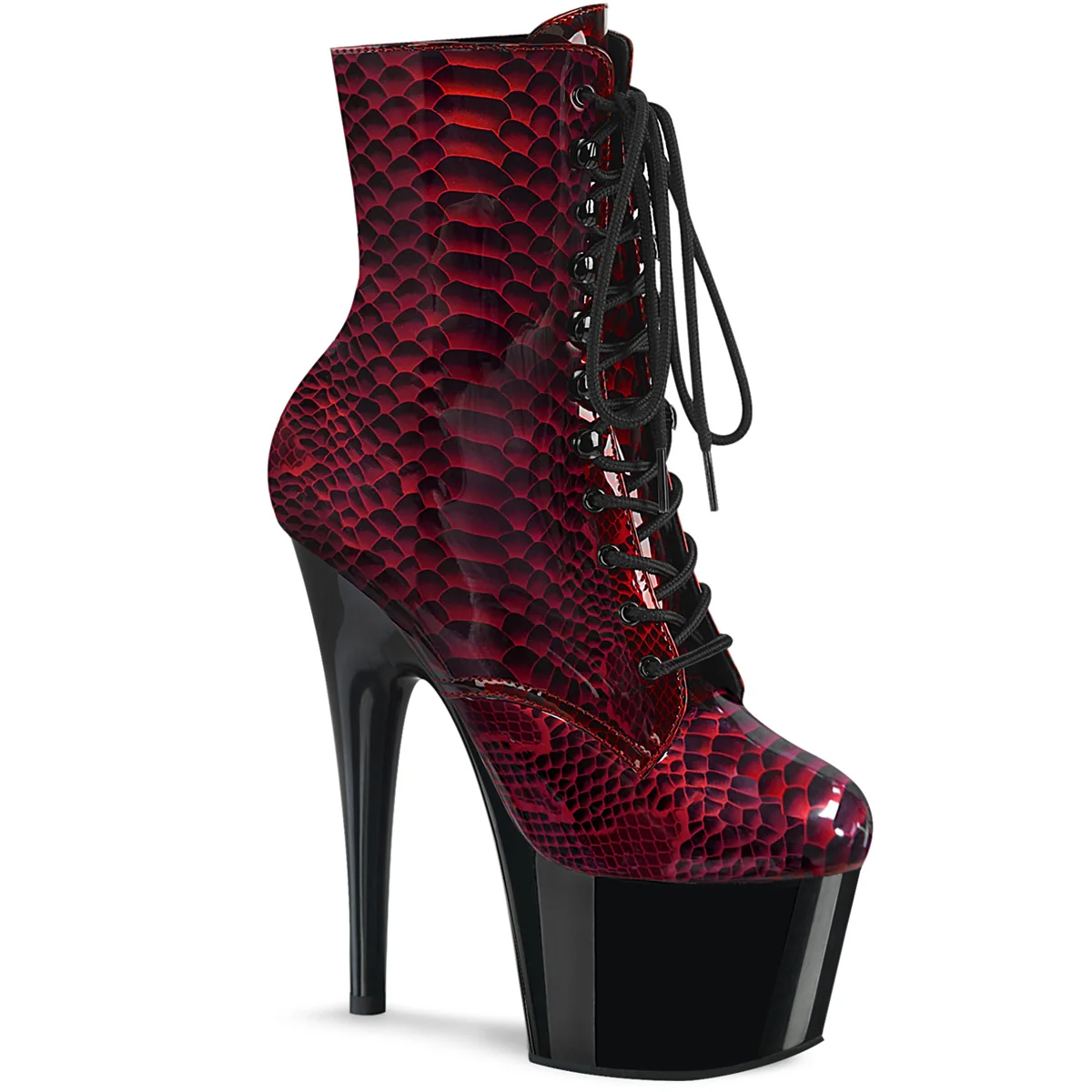 Red 7 Inch Exotic Dancer Ankle Boots - Pleaser ADORE-1020SP - Image 6