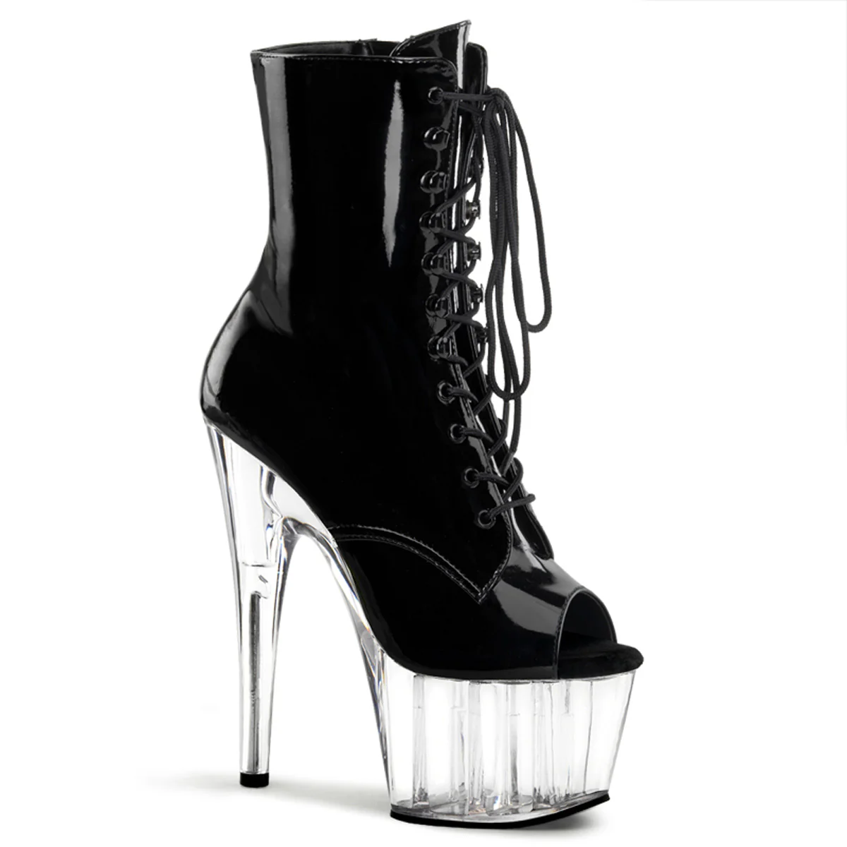 Black 7 Inch Fetish Platform Ankle Boots -  Pleaser ADORE-1021 - Image 6