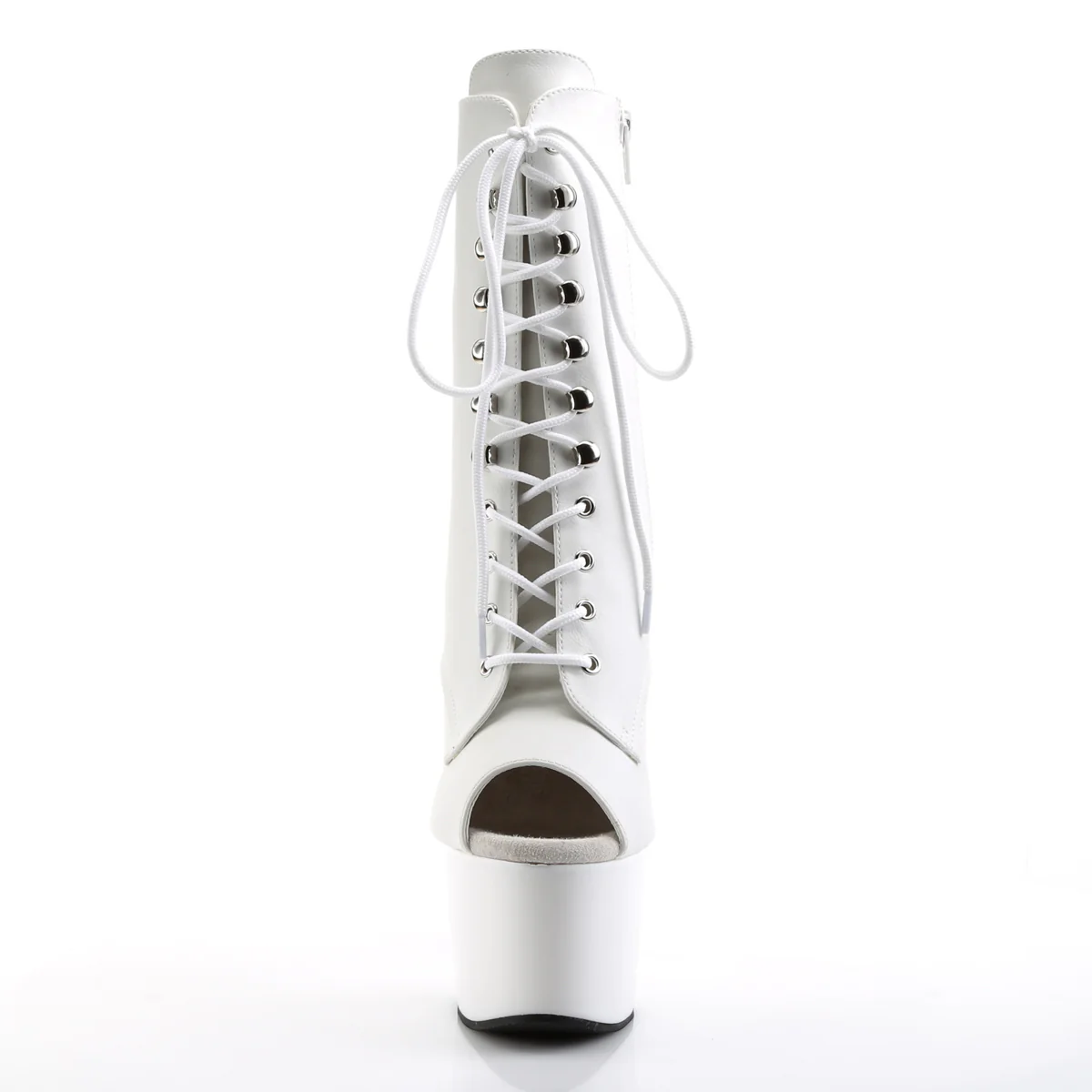 White 7 Inch Pole Dance Ankle Boots - Pleaser ADORE-1021 - Image 2
