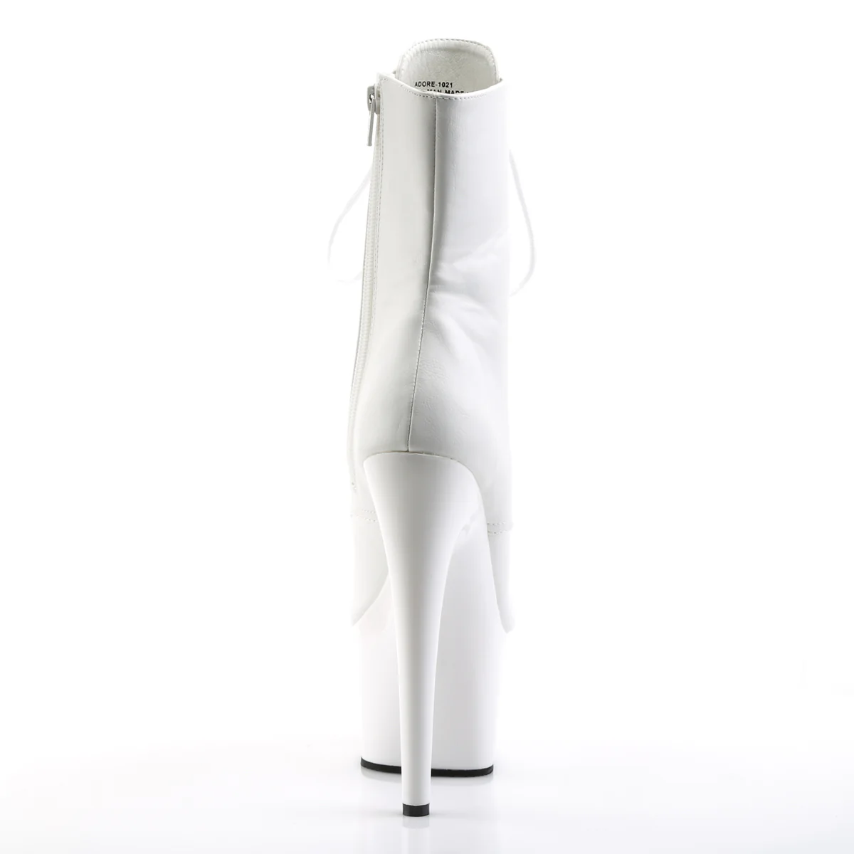 White 7 Inch Pole Dance Ankle Boots - Pleaser ADORE-1021 - Image 4