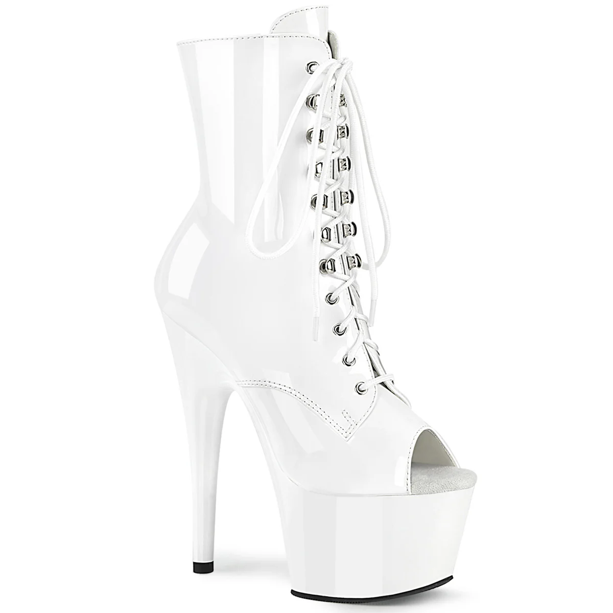 White 7 Inch Fetish Platform Ankle Boots - Pleaser ADORE-1021