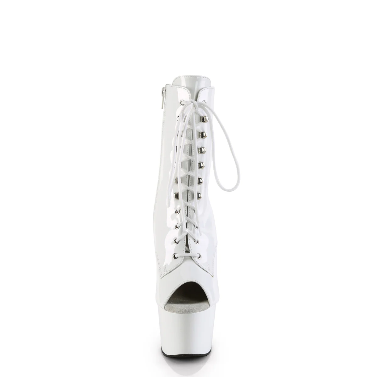 White 7 Inch Fetish Platform Ankle Boots - Pleaser ADORE-1021 - Image 2