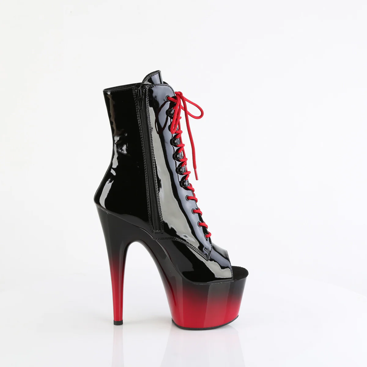 Black Red 7 Inch Exotic Dance Ankle Boots - Pleaser ADORE-1021BR-H - Image 5