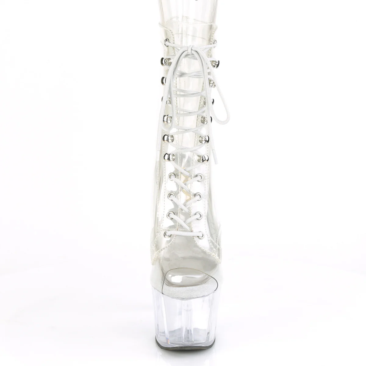 Clear 7 Inch Platform Ankle Boots - Pleaser ADORE-1021C - Image 2