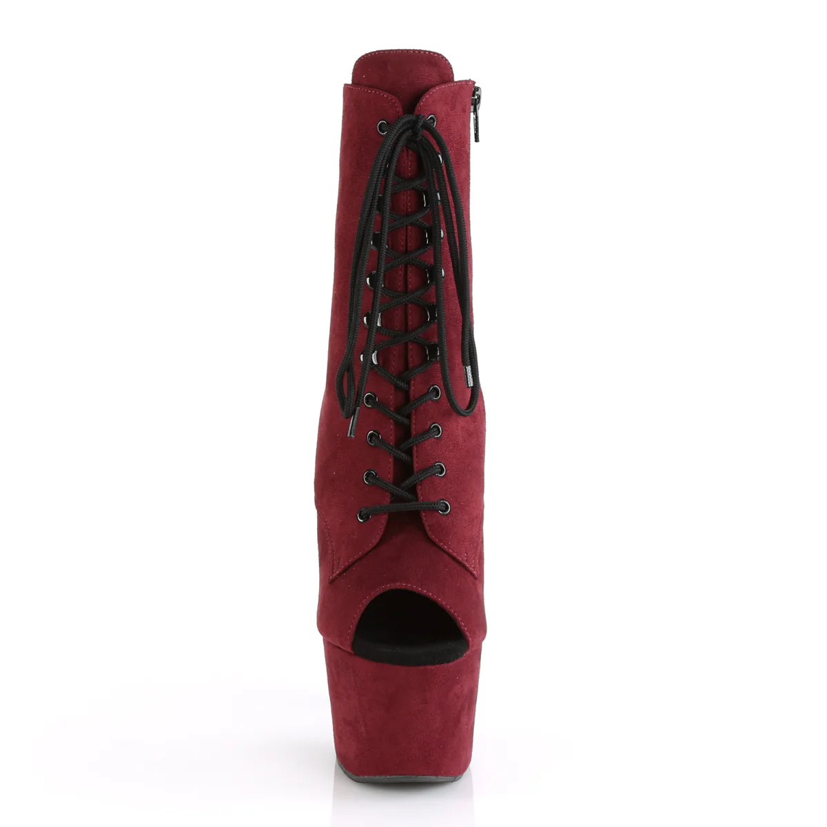 Burgundy 7 Inch Lap Dance Ankle Boots - Pleaser ADORE-1021FS - Image 2