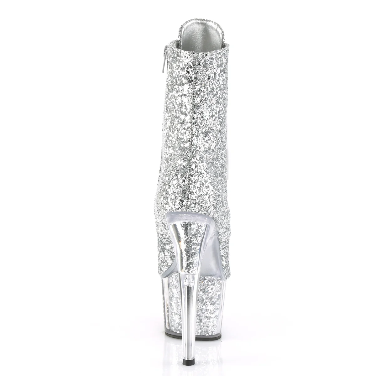 Silver Glitter 7 Inch Exotic Dancing Ankle Boots -  Pleaser ADORE-1021G - Image 4
