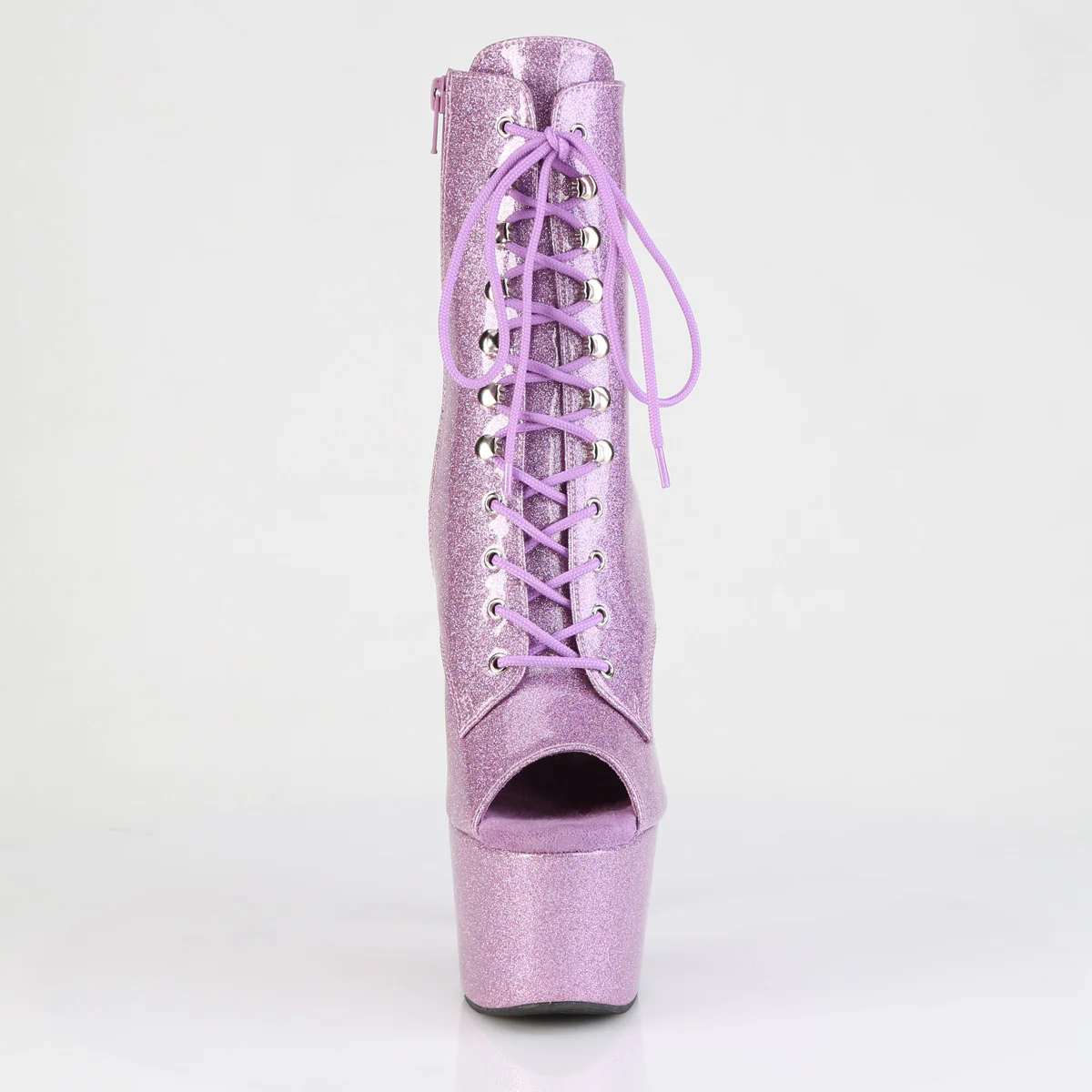 Purple Glitter 7 Inch Pole Dancing Ankle Boots - Pleaser ADORE-1021GP - Image 2