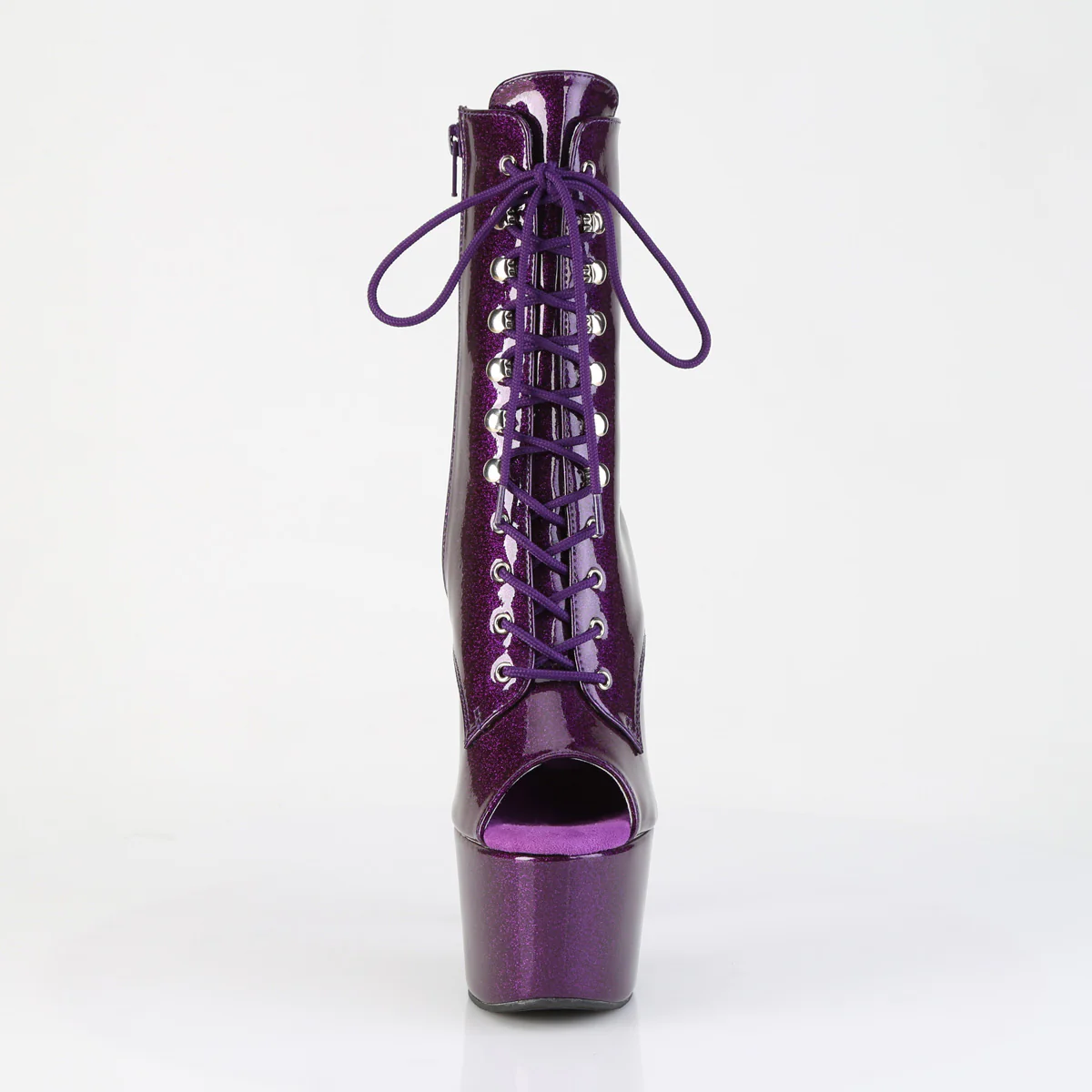 Purple Glitter 7 Inch Pole Dancing Ankle Boots - Pleaser ADORE-1021GP - Image 7