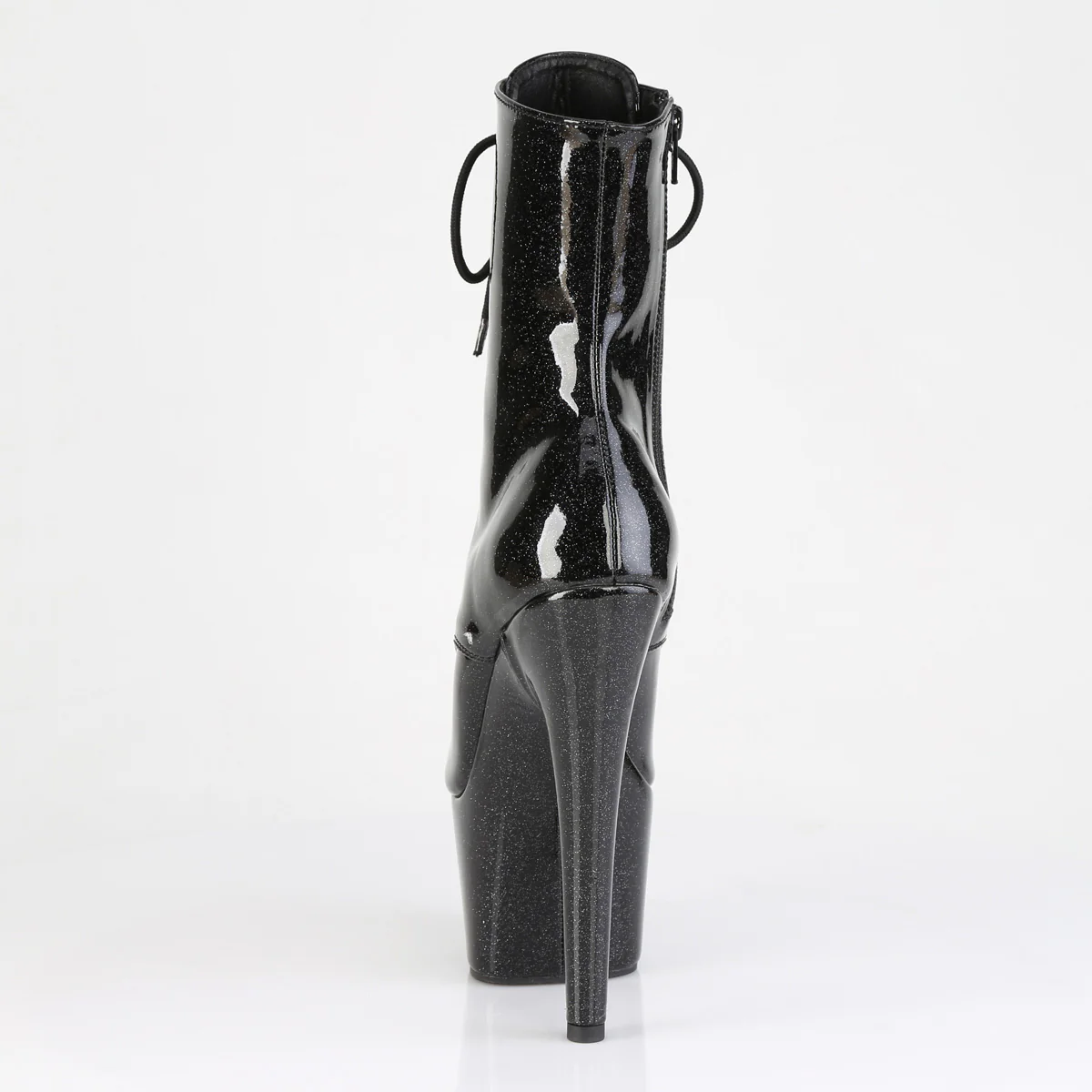 Black Glitter 7 Inch Pole Heels Ankle Boots -  Pleaser ADORE-1021GP - Image 4