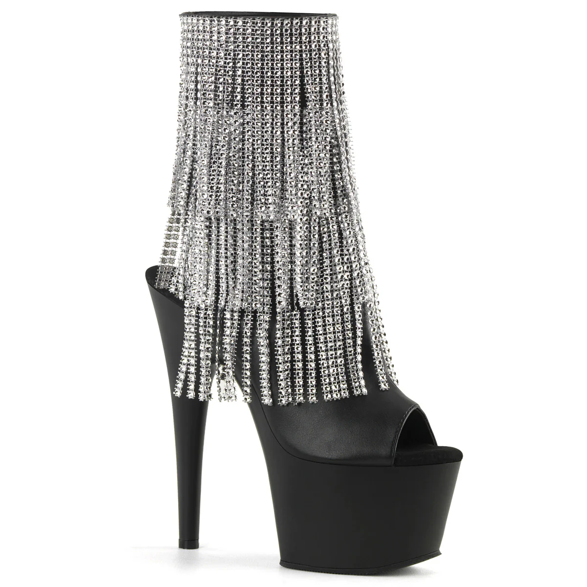 Black 7 Inch Exotic Platform Ankle Boots - Pleaser ADORE-1024RSF