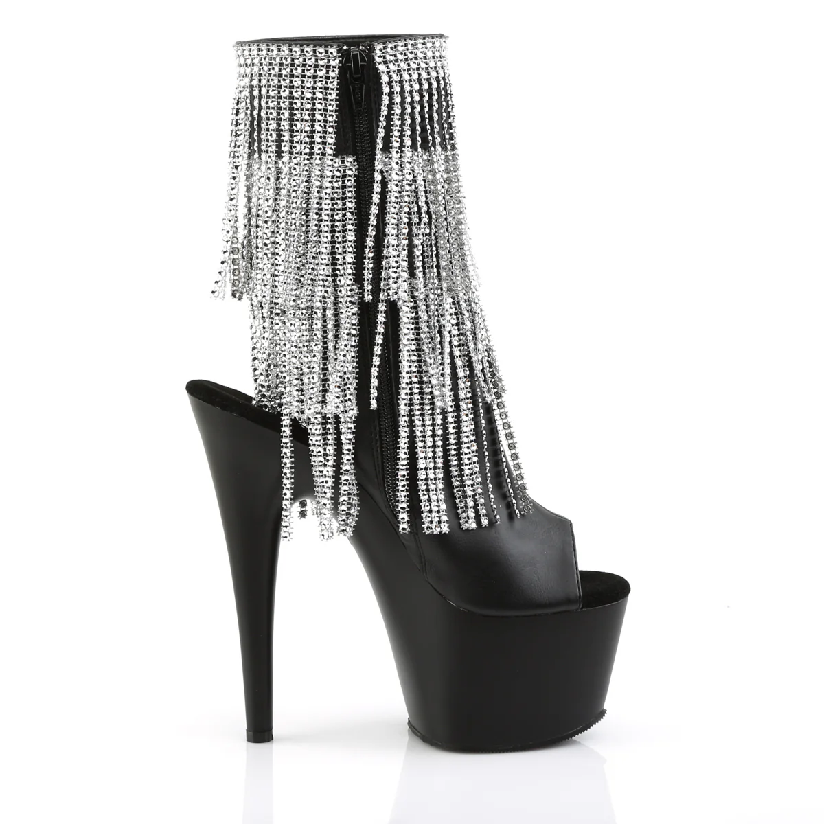 Black 7 Inch Exotic Platform Ankle Boots - Pleaser ADORE-1024RSF - Image 5