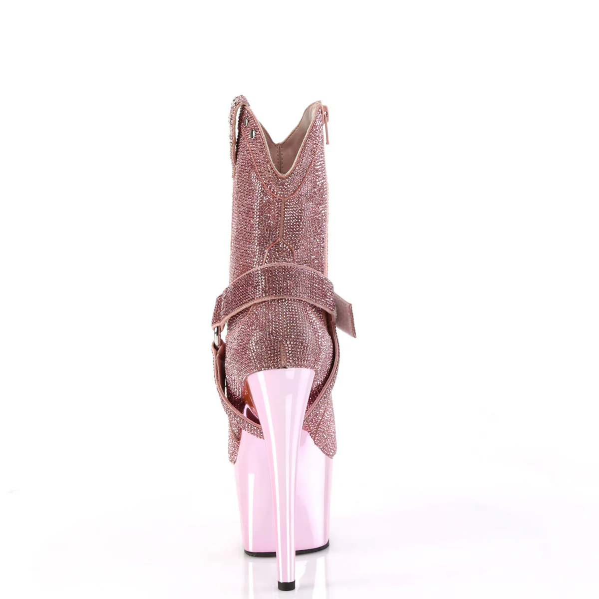 Baby Pink 7 Inch Lap Dance Ankle Boots - Pleaser ADORE-1029CHRS - Image 4