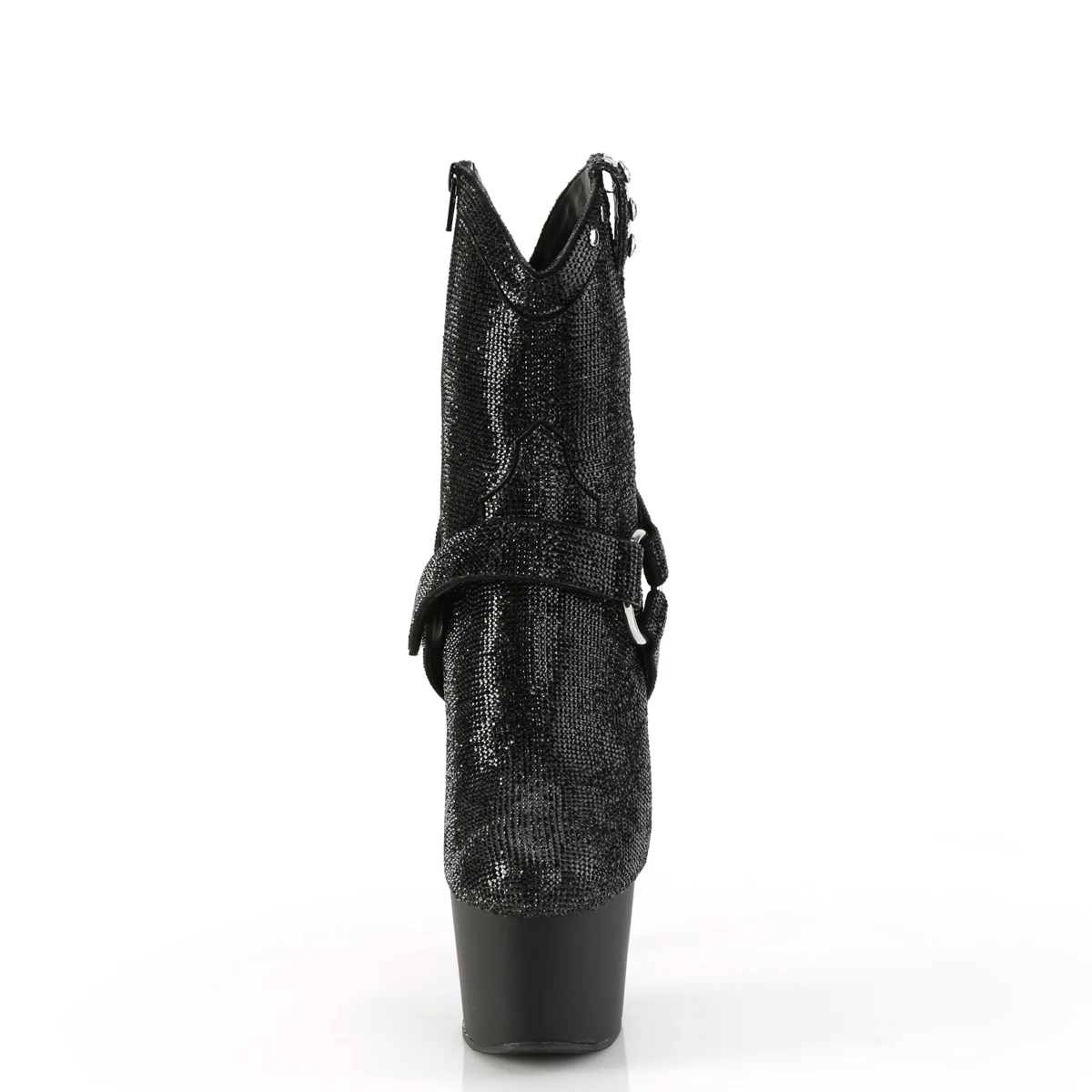 Black 7 Inch Pole Dancer Ankle Boots - Pleaser ADORE-1029RS - Image 2