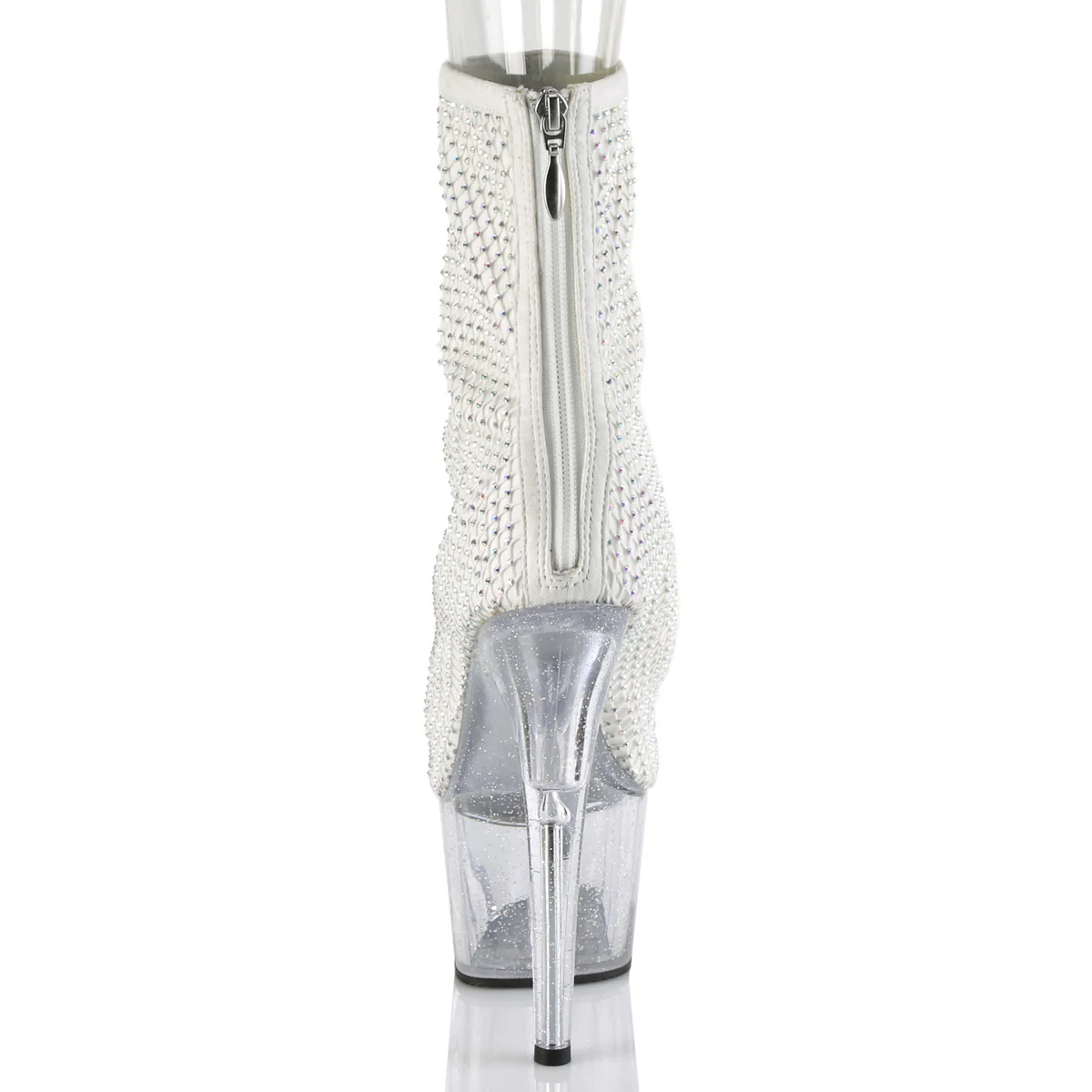 White 7 Inch Fetish Platform Ankle Boots - Pleaser ADORE-1031GM - Image 4