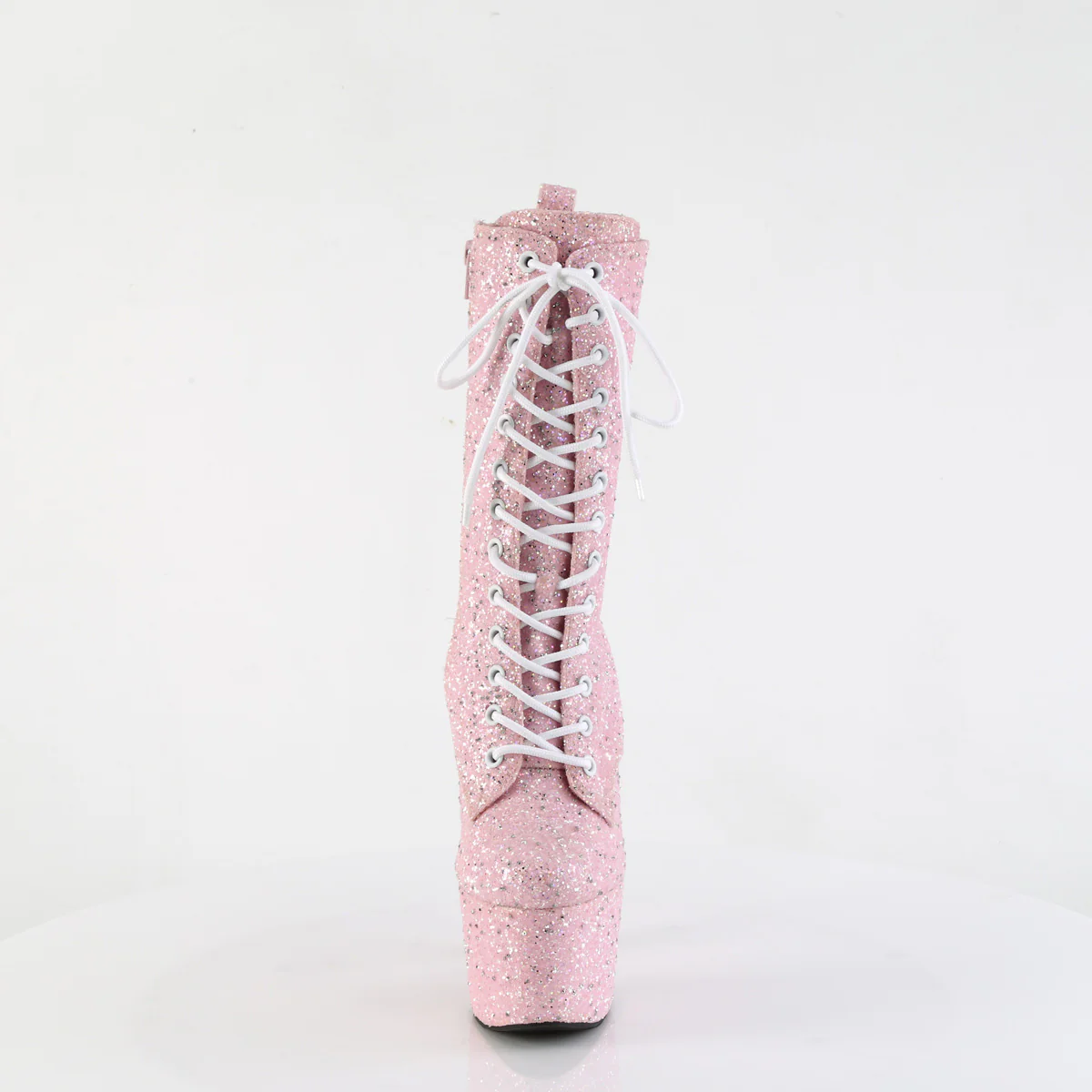 Baby Pink Mini Glitter 7 Inch Pole Dancing Ankle Boots - Pleaser ADORE-1040GR - Image 2
