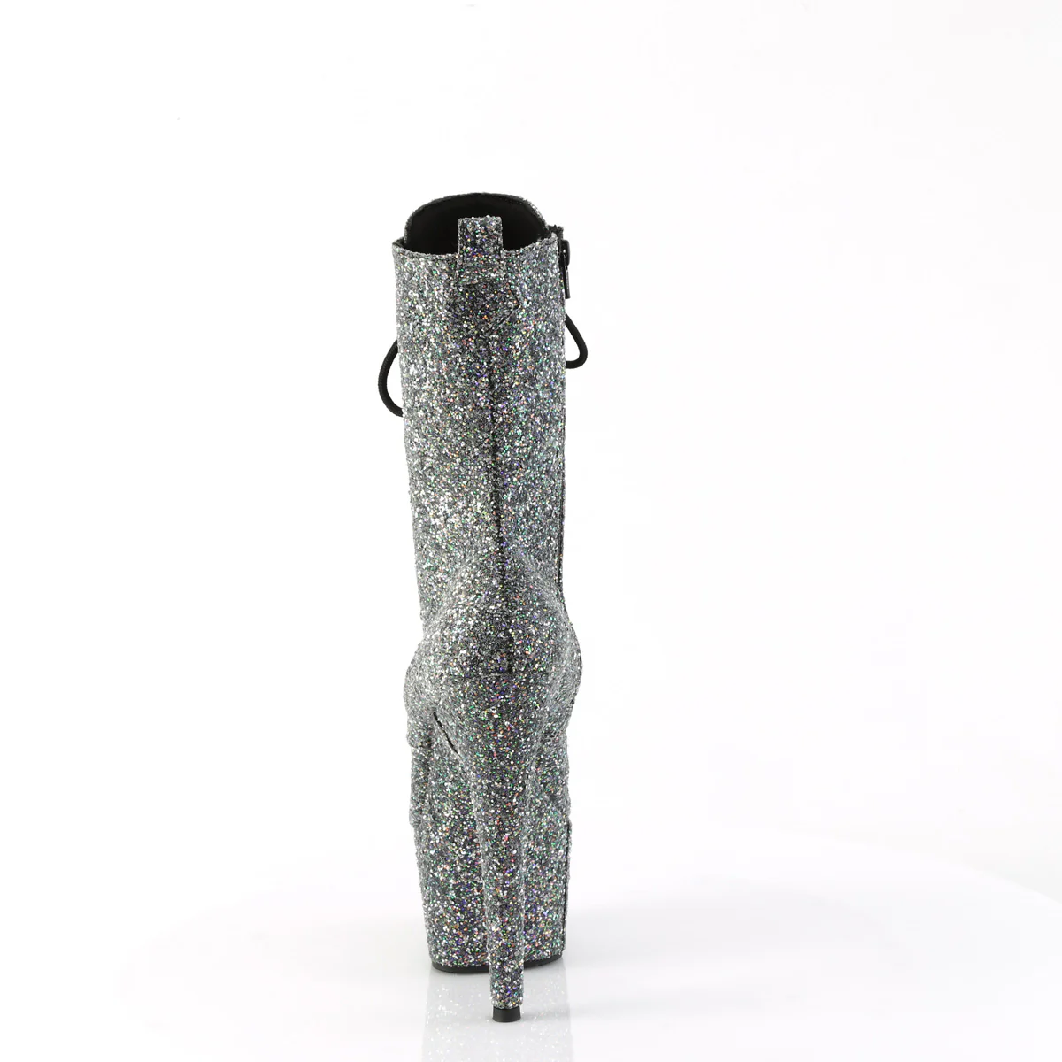 Black Glitter 7 Inch Pole Dance Ankle Boots - Pleaser ADORE-1040GR - Image 4