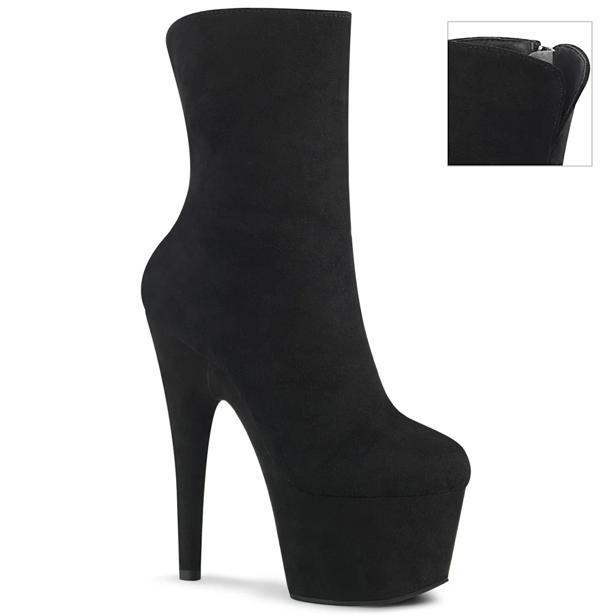 Black 7 Inch Platform Dancer Ankle Boots - Pleaser ADORE-1042 - Image 2