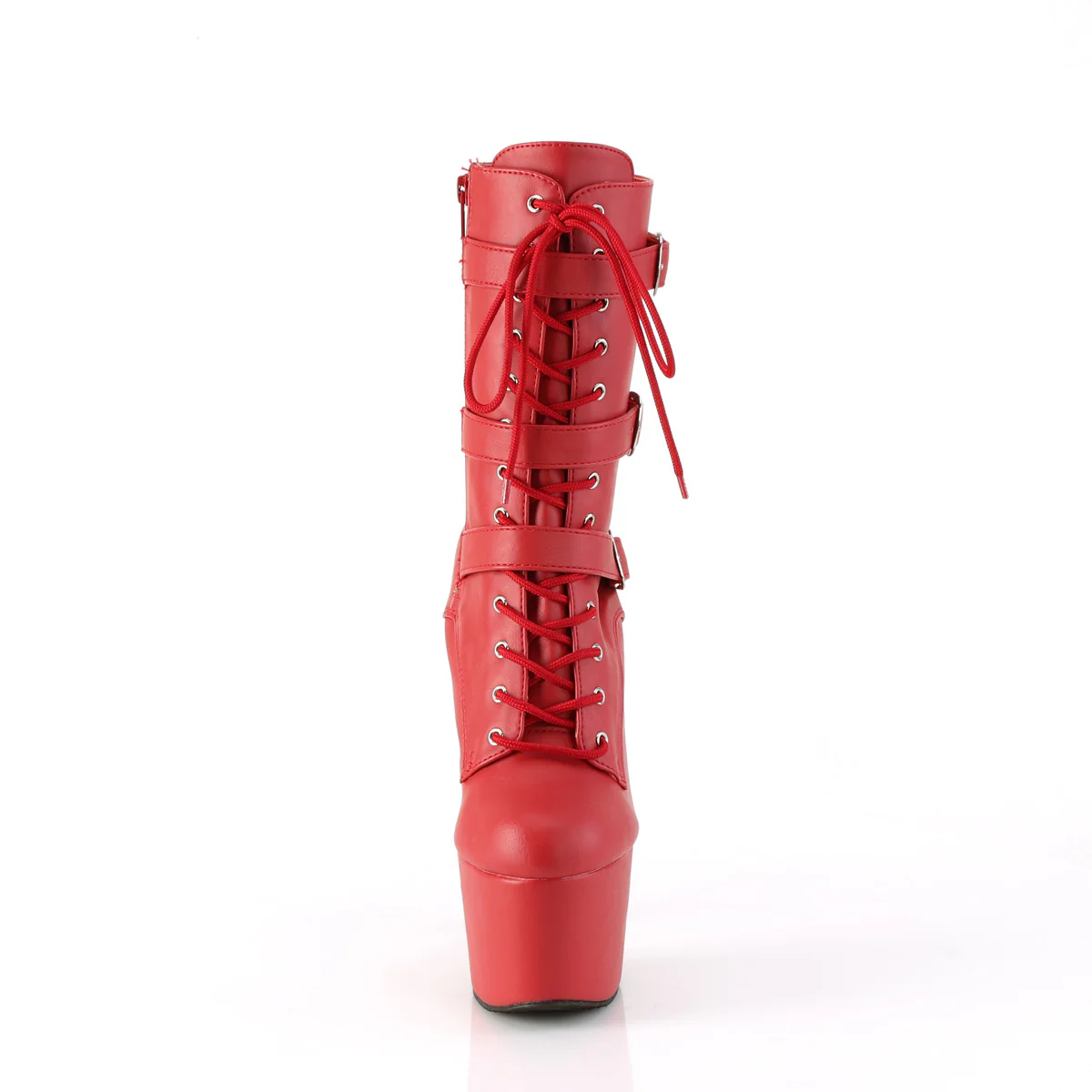 Red 7 Inch Exotic Dancer Ankle Boots - Pleaser ADORE-1043 - Image 2