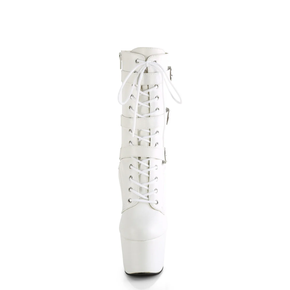 White 7 Inch Pole Dance Ankle Boots - Pleaser ADORE-1043 - Image 2
