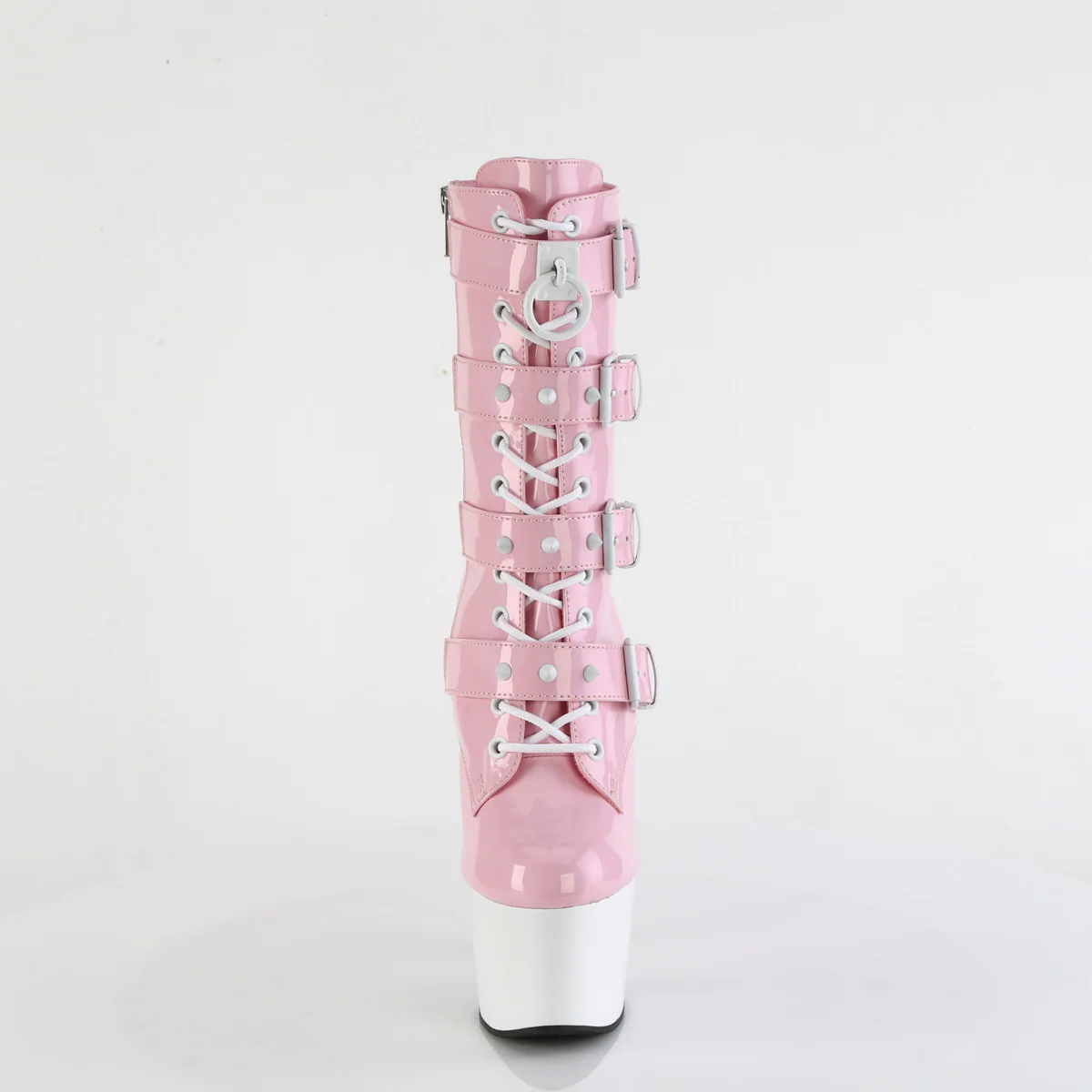 Baby Pink Holo 7 Inch Fetish Platform Ankle Boots - Pleaser ADORE-1046TT - Image 2
