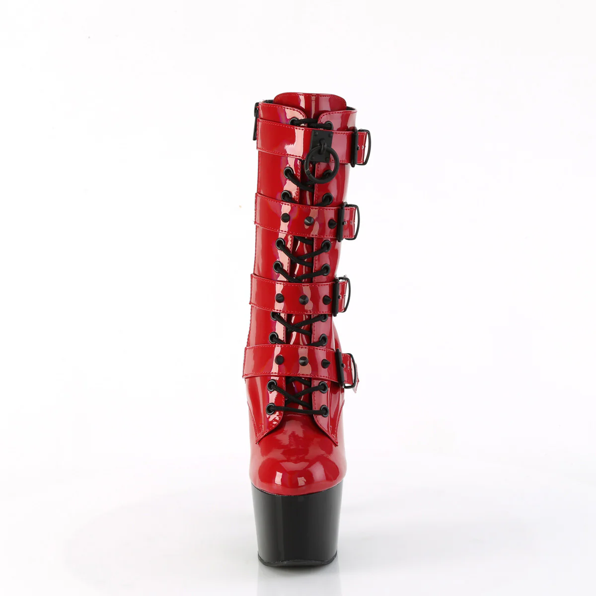 Red Holo 7 Inch Pole Dance Ankle Boots - Pleaser ADORE-1046TT - Image 2
