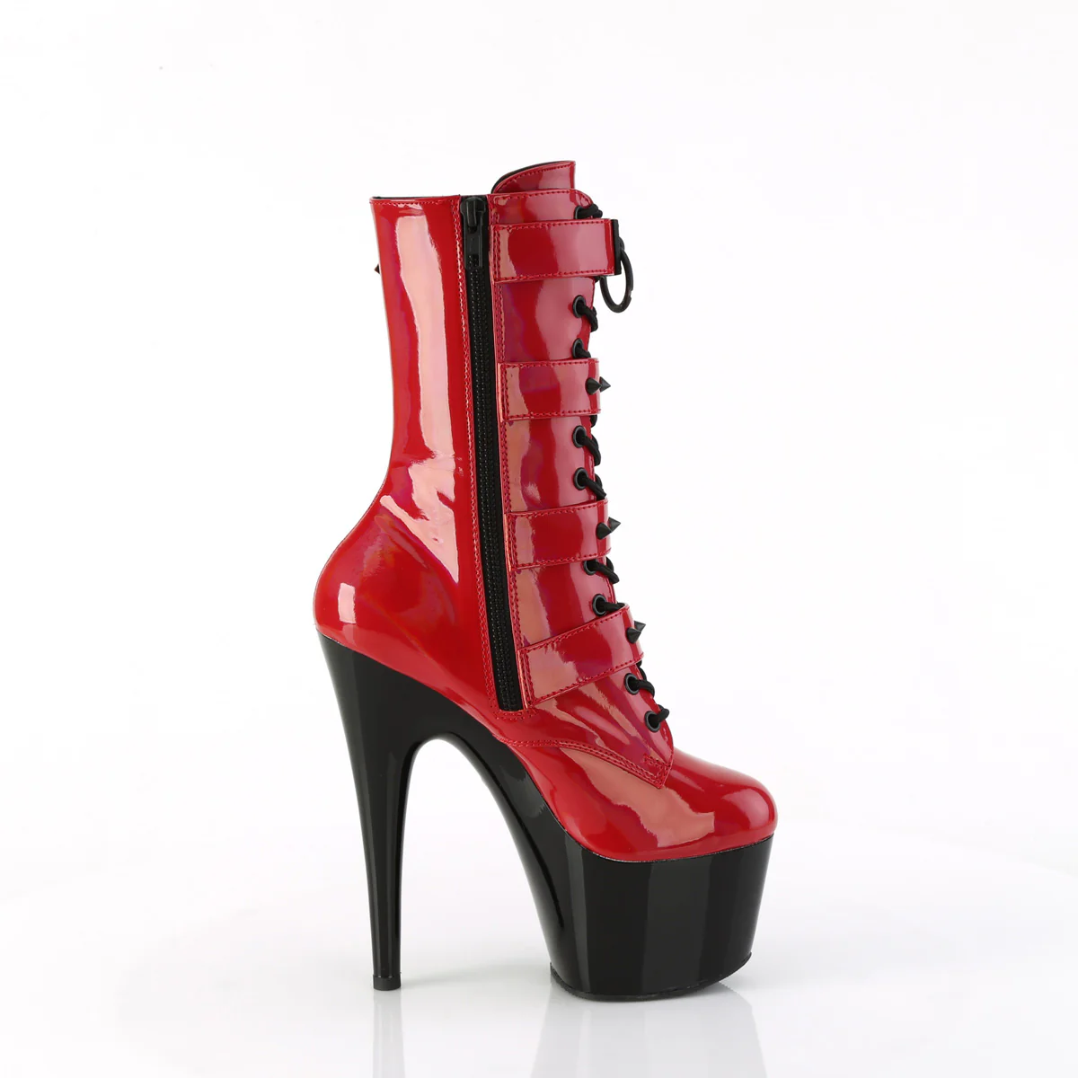 Red Holo 7 Inch Pole Dance Ankle Boots - Pleaser ADORE-1046TT - Image 5